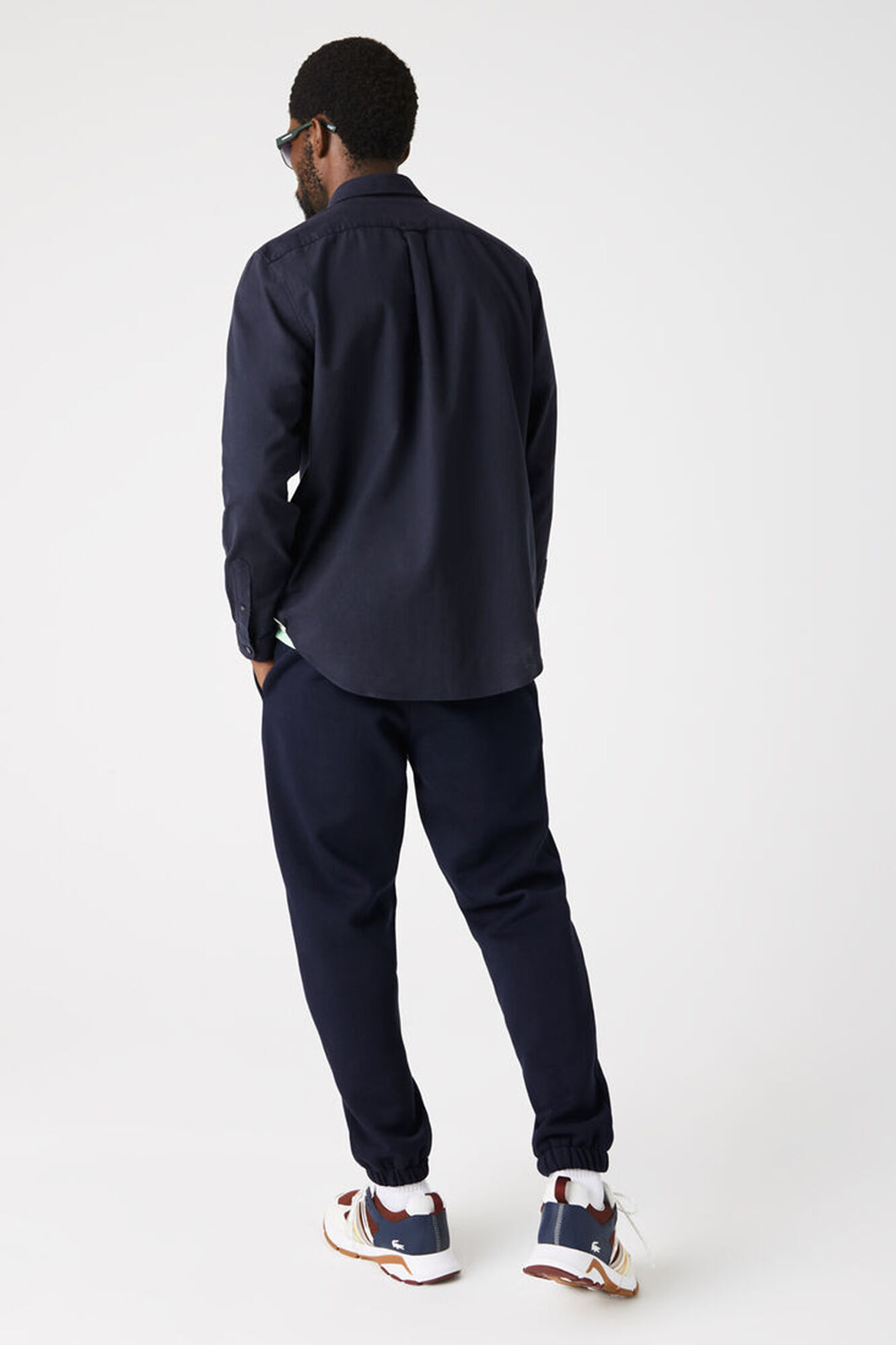 Lacoste Camisa escura com gola de bot&otilde;es Azul