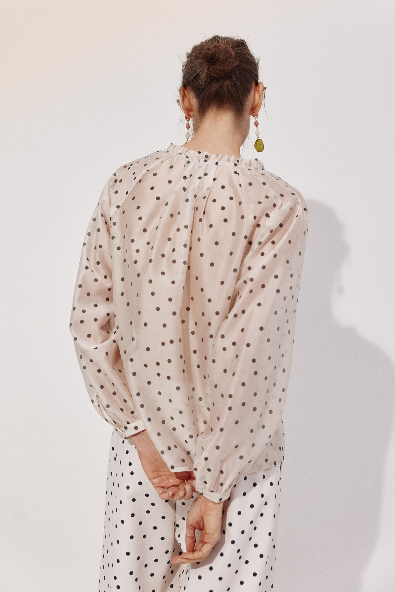 Cortefiel Polka-dots ruffle blouse Multicolour