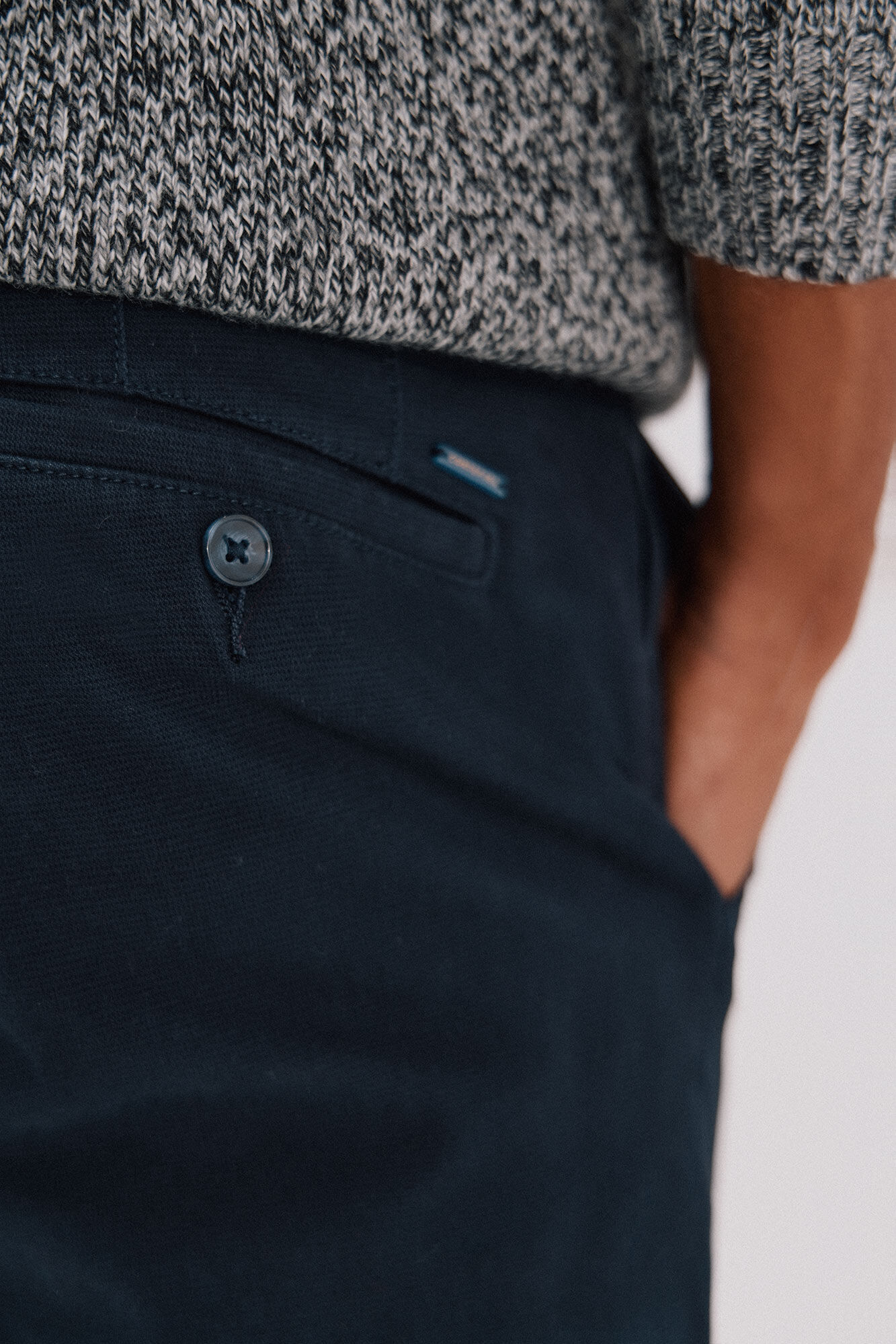 Cortefiel Slim-fit print chinos pants Blue