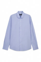 Cortefiel Slim fit easy-iron ottoman dress shirt Blue