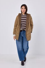 Cortefiel Anorak acolchado reversible efecto pelo Beige