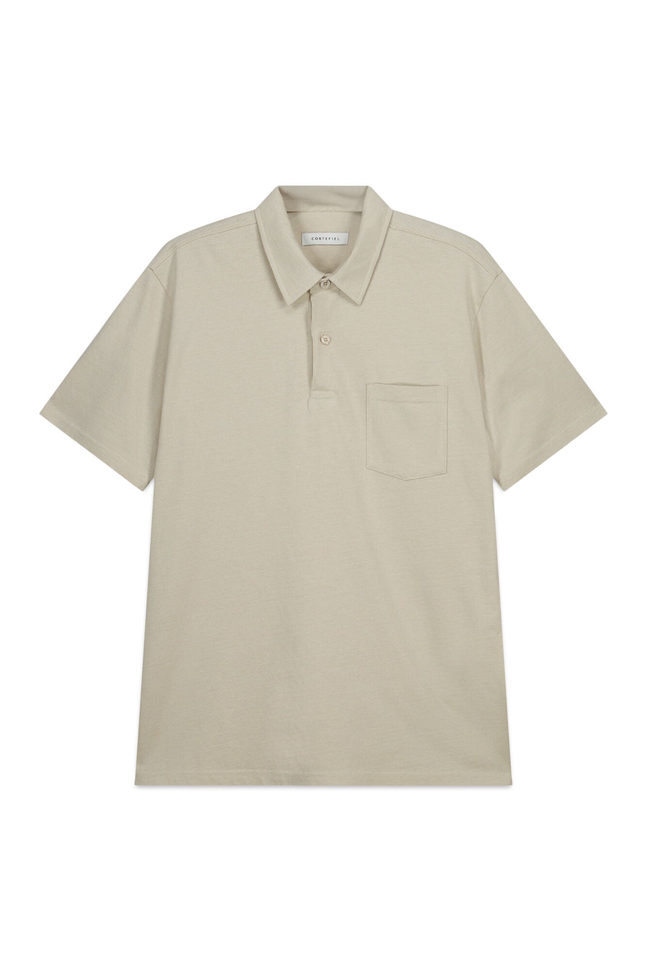 Cortefiel Striped polo shirt with pocket Beige