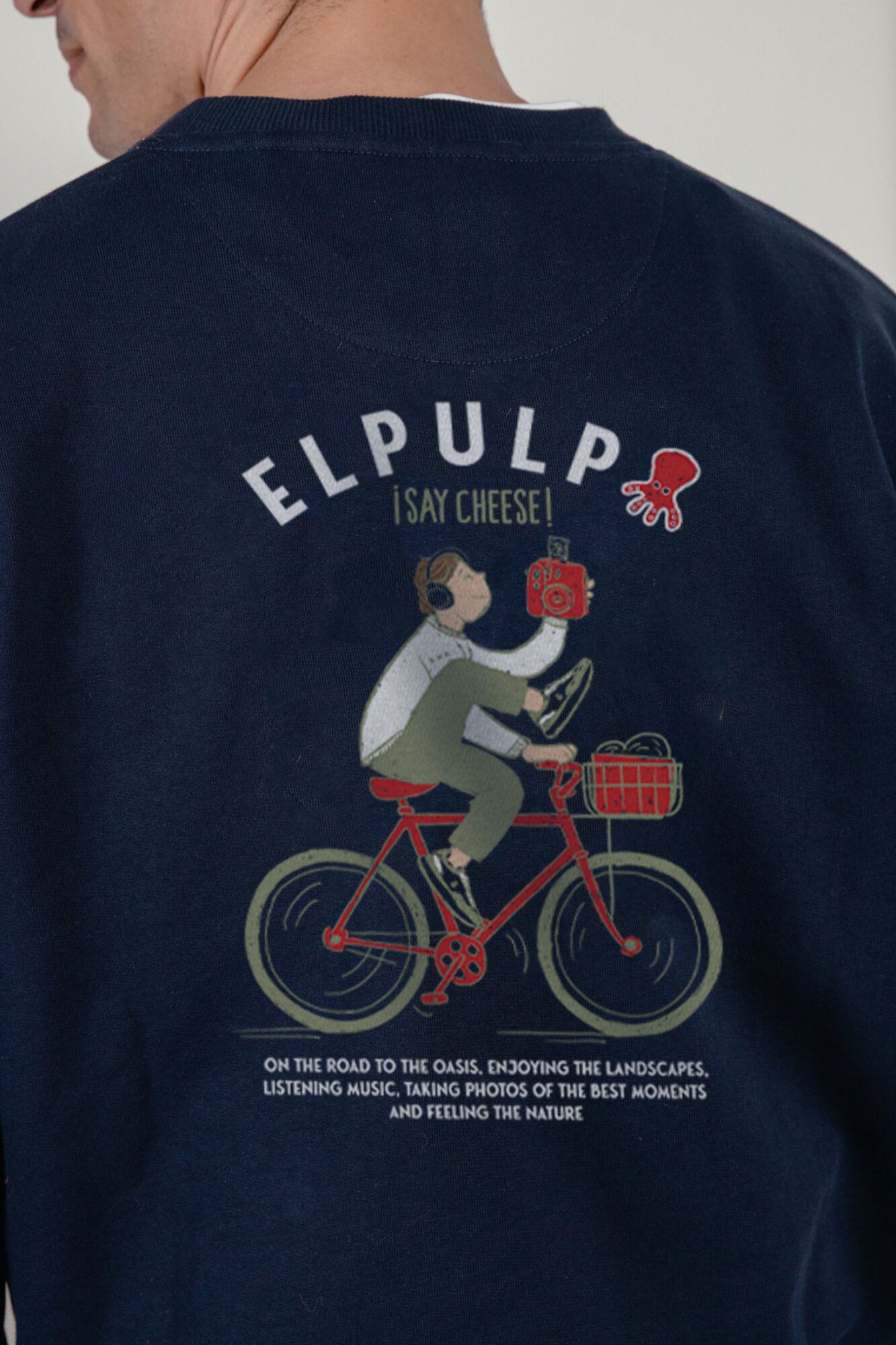 elPulpo Sweatshirt gola caixa Azul