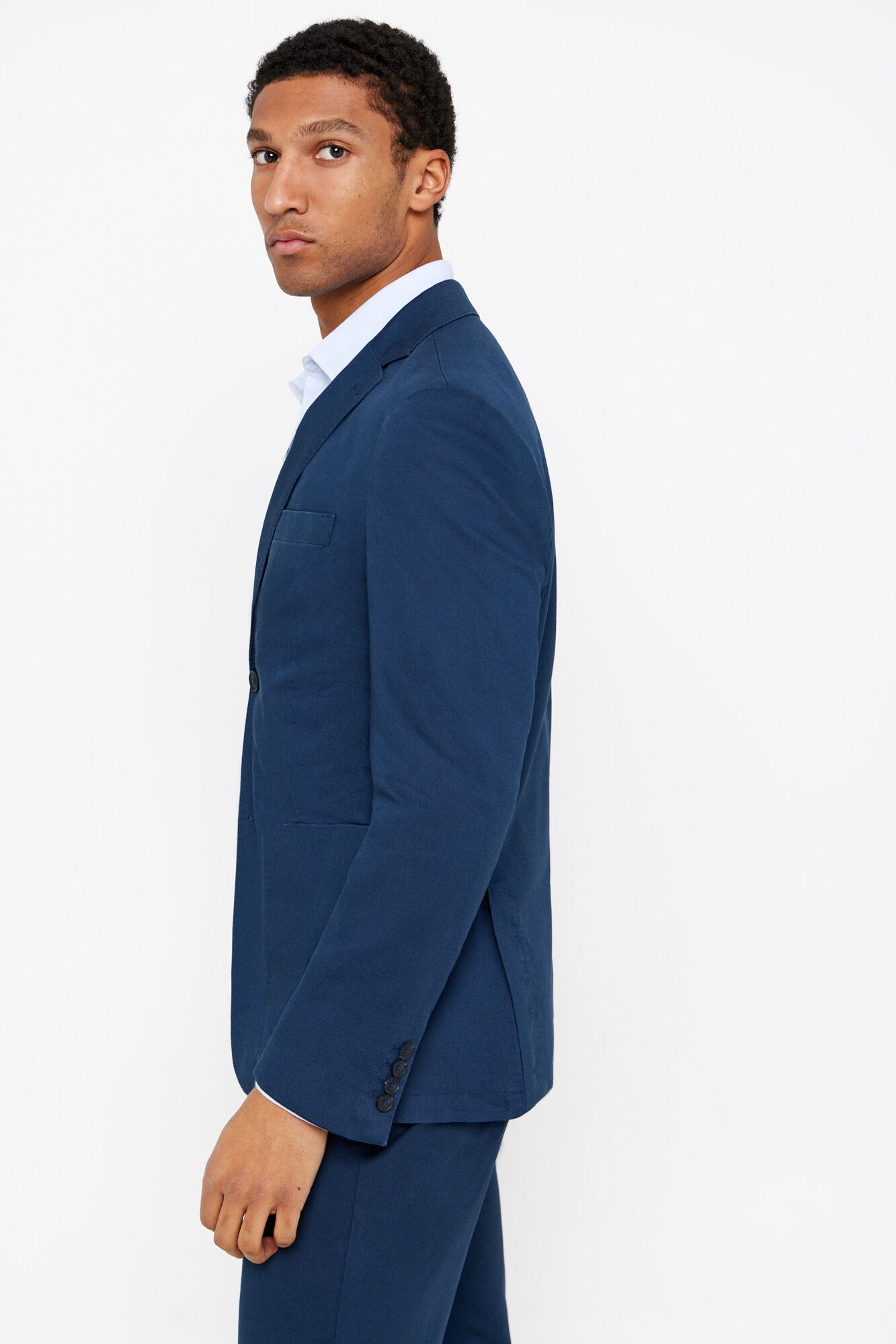 Cortefiel Blazer algod&atilde;o-linho slim fit Azul