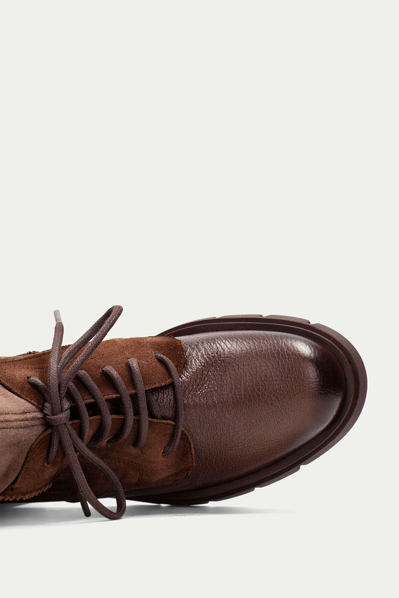 Hispanitas Lace-up ankle boot with track sole in Zurich Dark brown