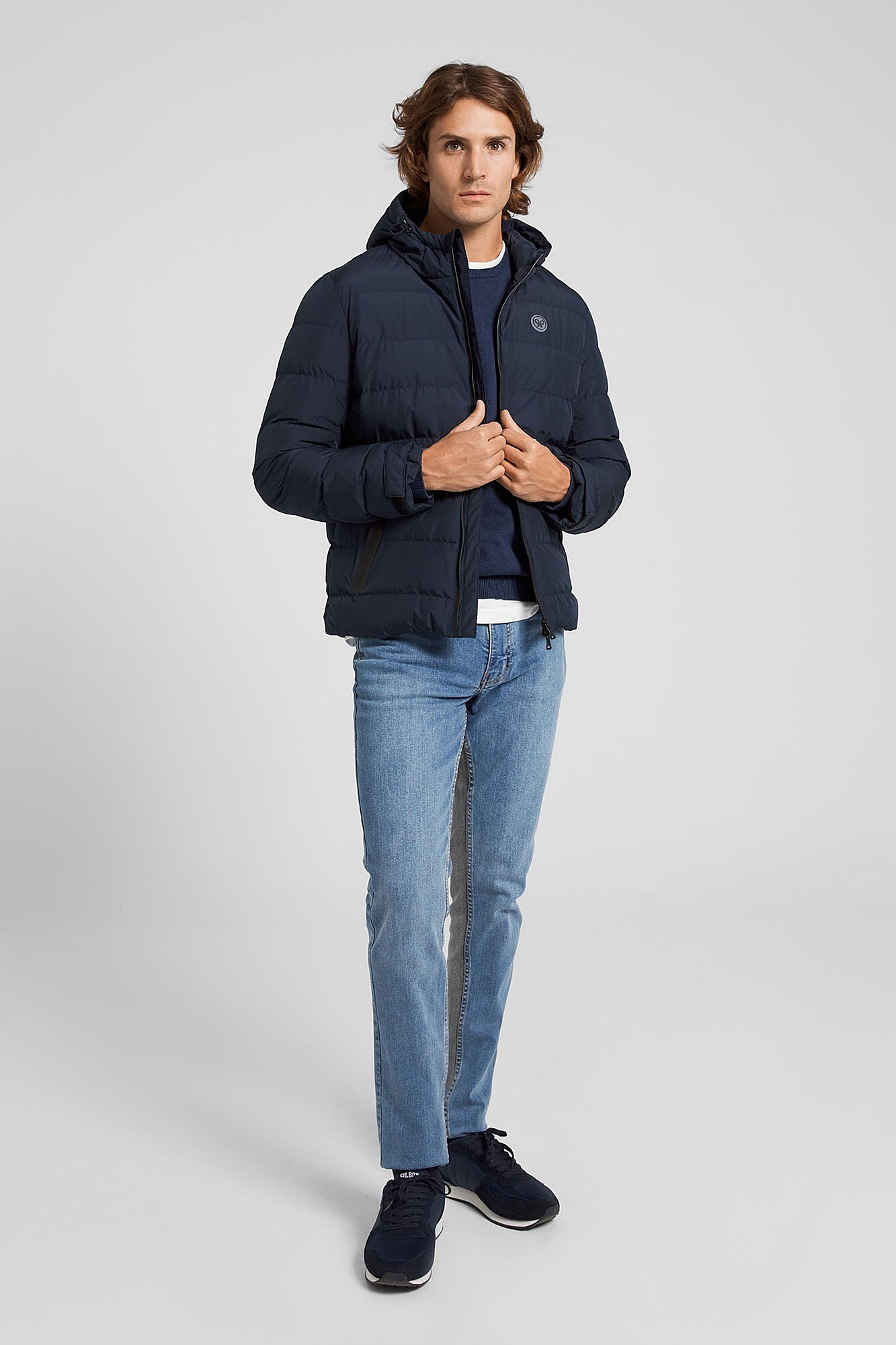 Silbon Abrigo tecnico clasico capucha azul marino Azul marino