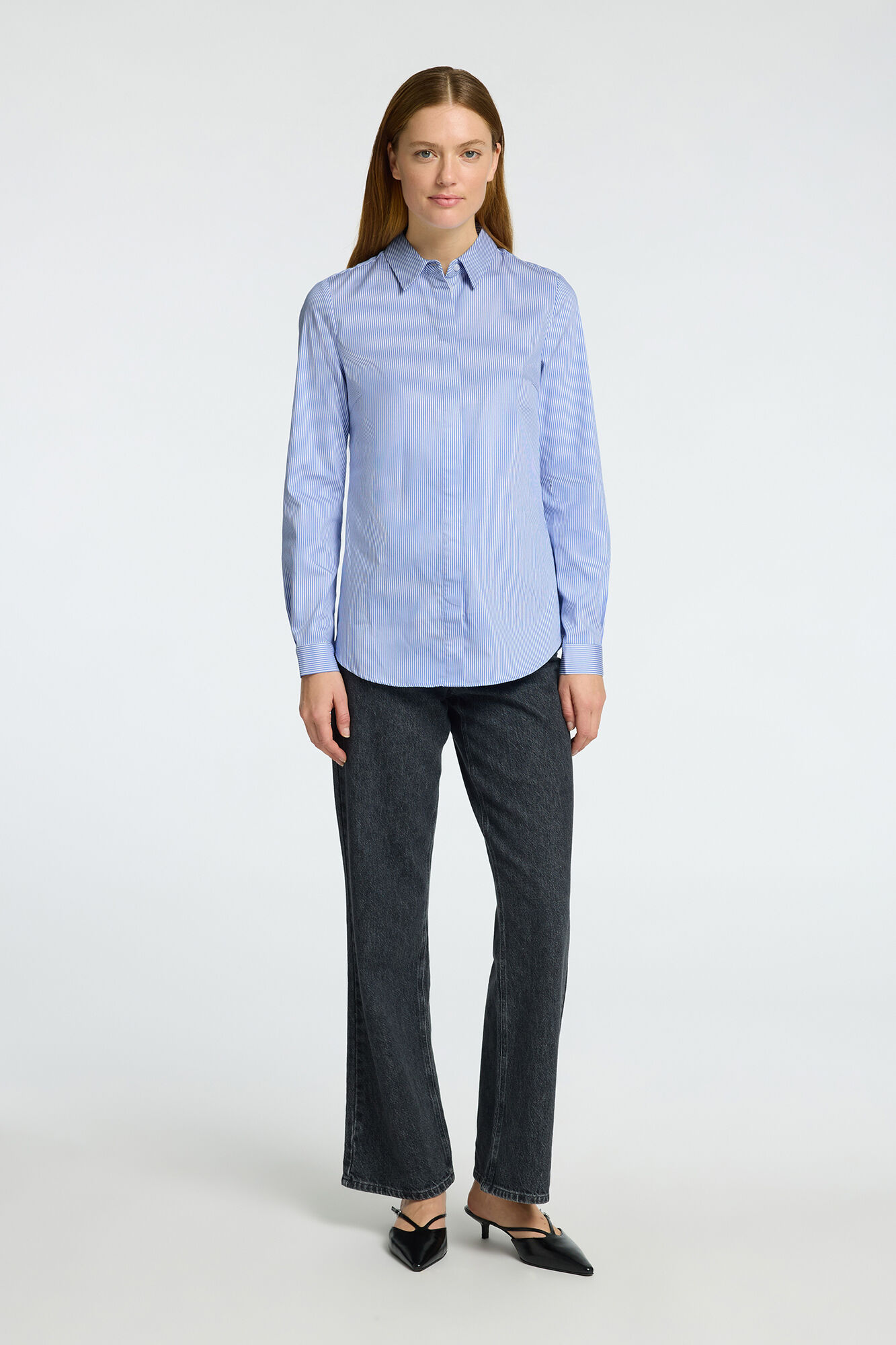 Selected Camisa Slim Fit confeccionada con algod&oacute;n org&aacute;nico Azul