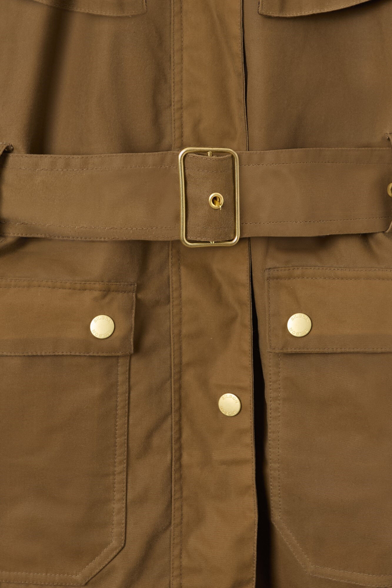 Silbon Long waxed parka Beige