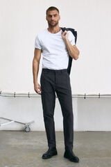 Cortefiel Pantalón chino slim Gris oscuro