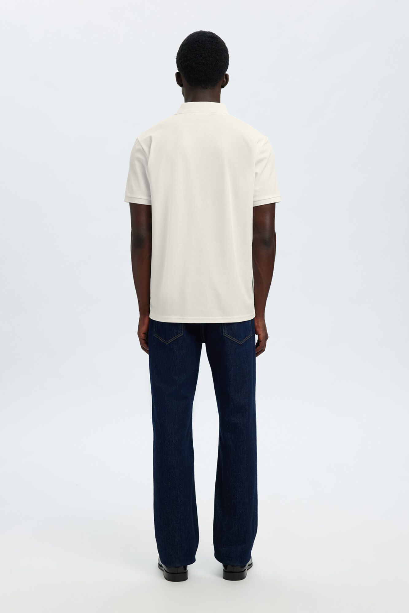 Selected Piqu&eacute; basic polo shirt White
