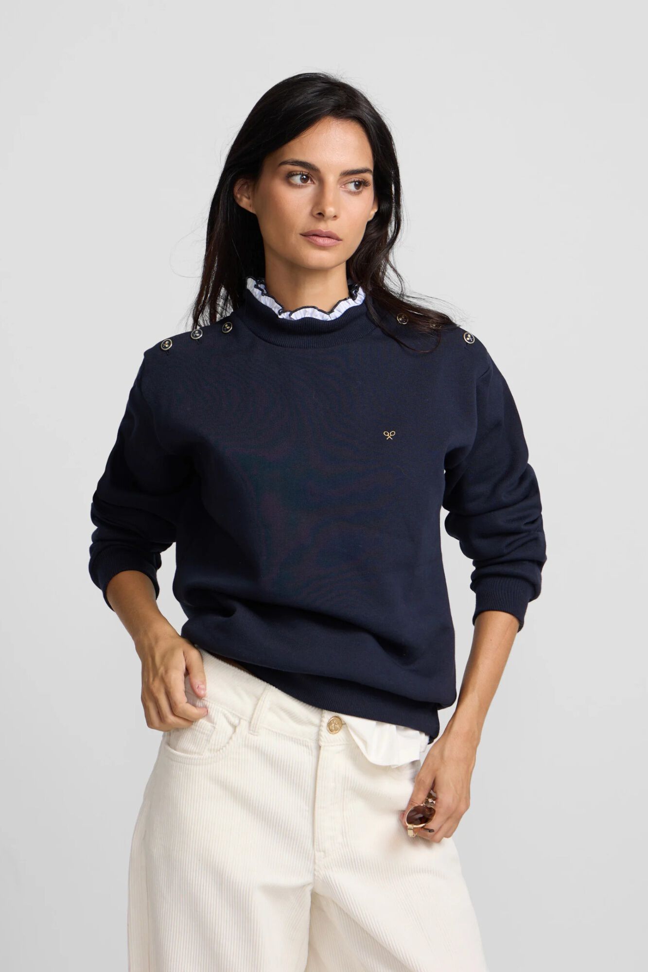 Silbon Sudadera cuello volante botones
