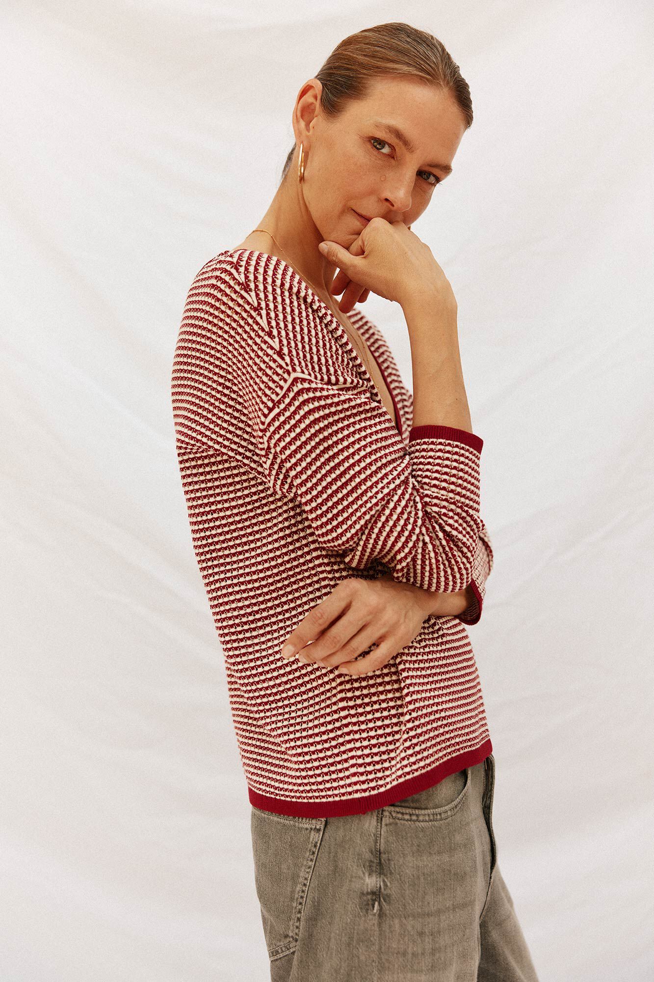 Cortefiel Two- jersey-knit knitted sweater