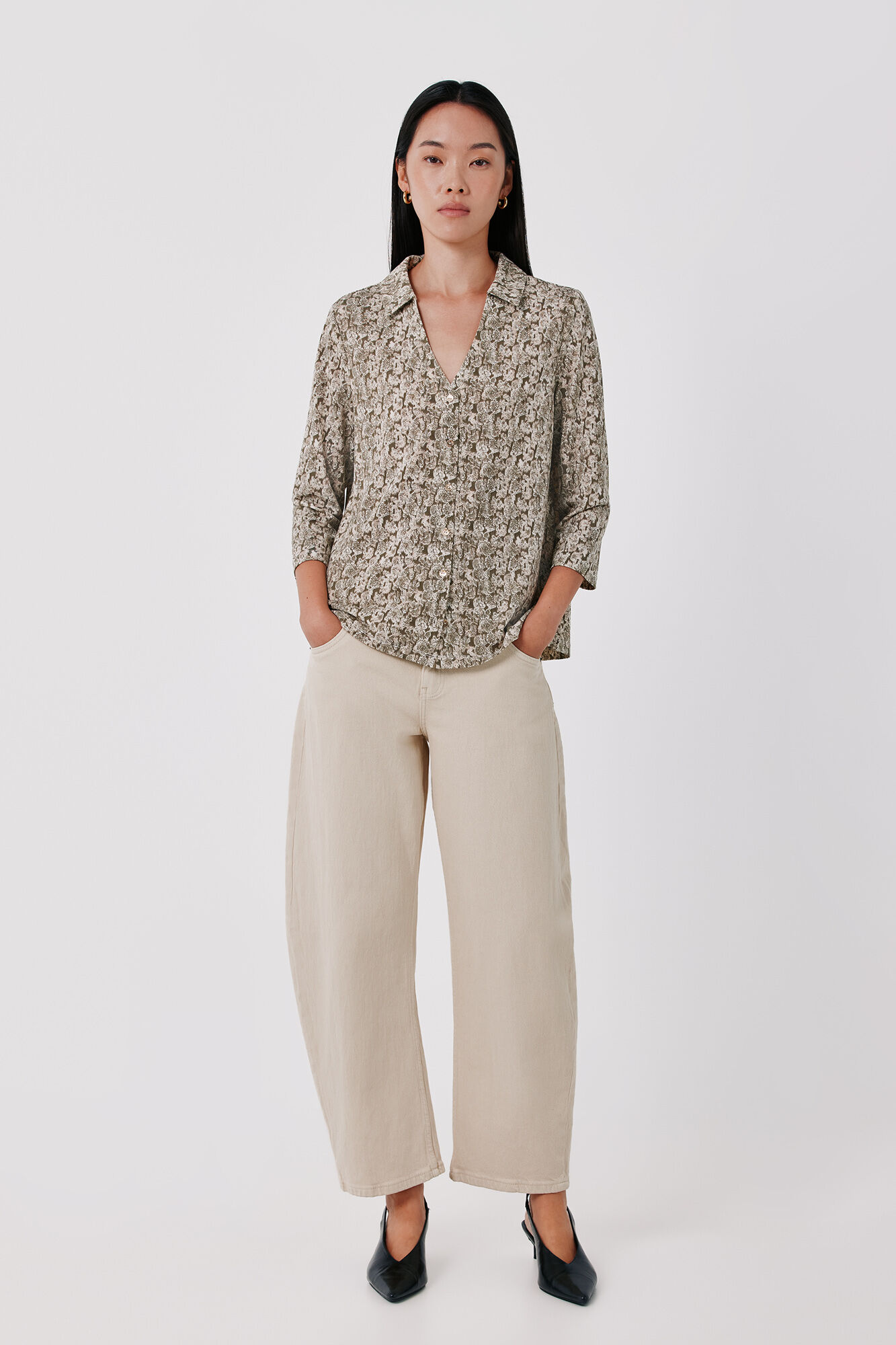 Cortefiel Camisa el&aacute;stica botones