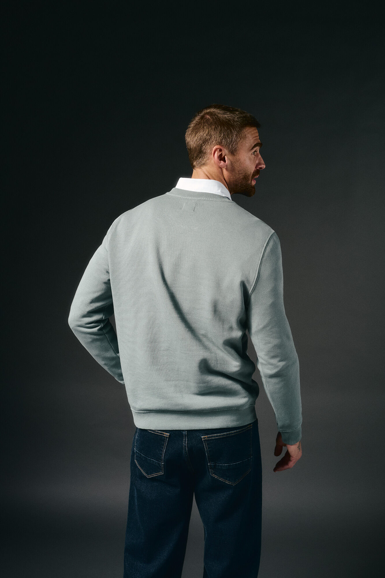 OOTO Sweatshirt gr&aacute;fica gola caixa Azul