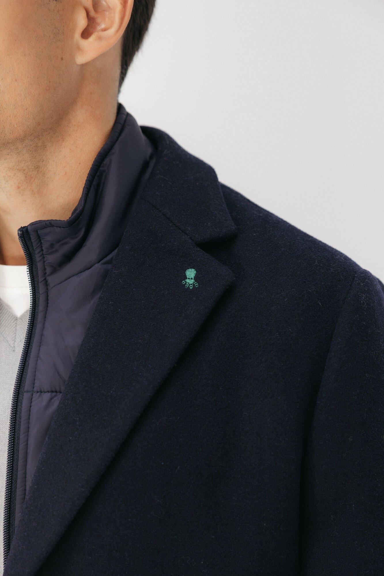 elPulpo Coat with detachable cloth breast Navy