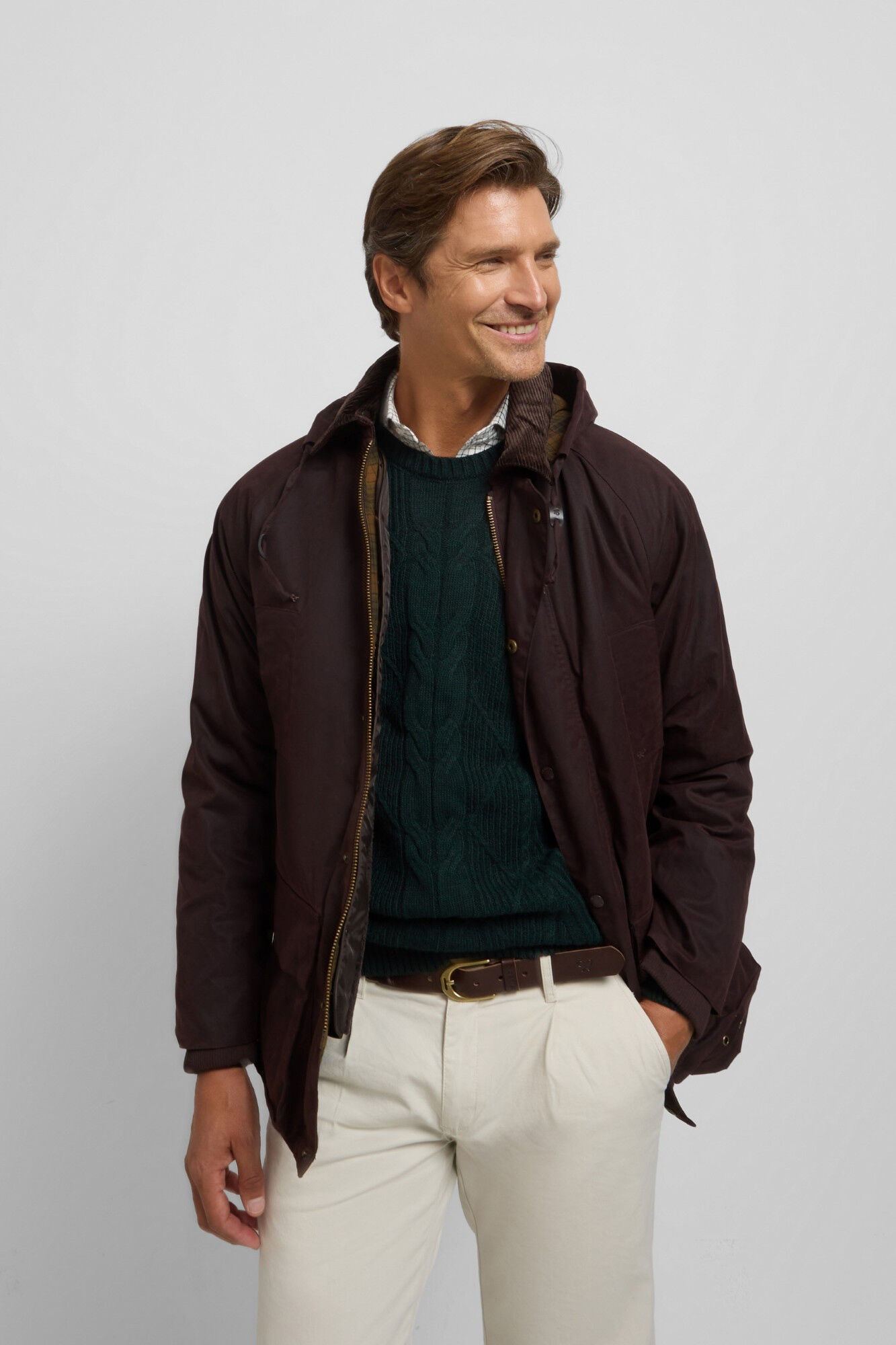 Silbon Sobretudo encerado cl&aacute;ssico Castanho