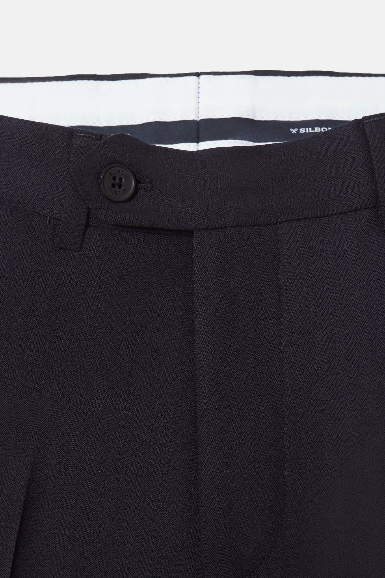 Silbon Cal&ccedil;a cl&aacute;ssicas de terno em espinha de espiga Azul