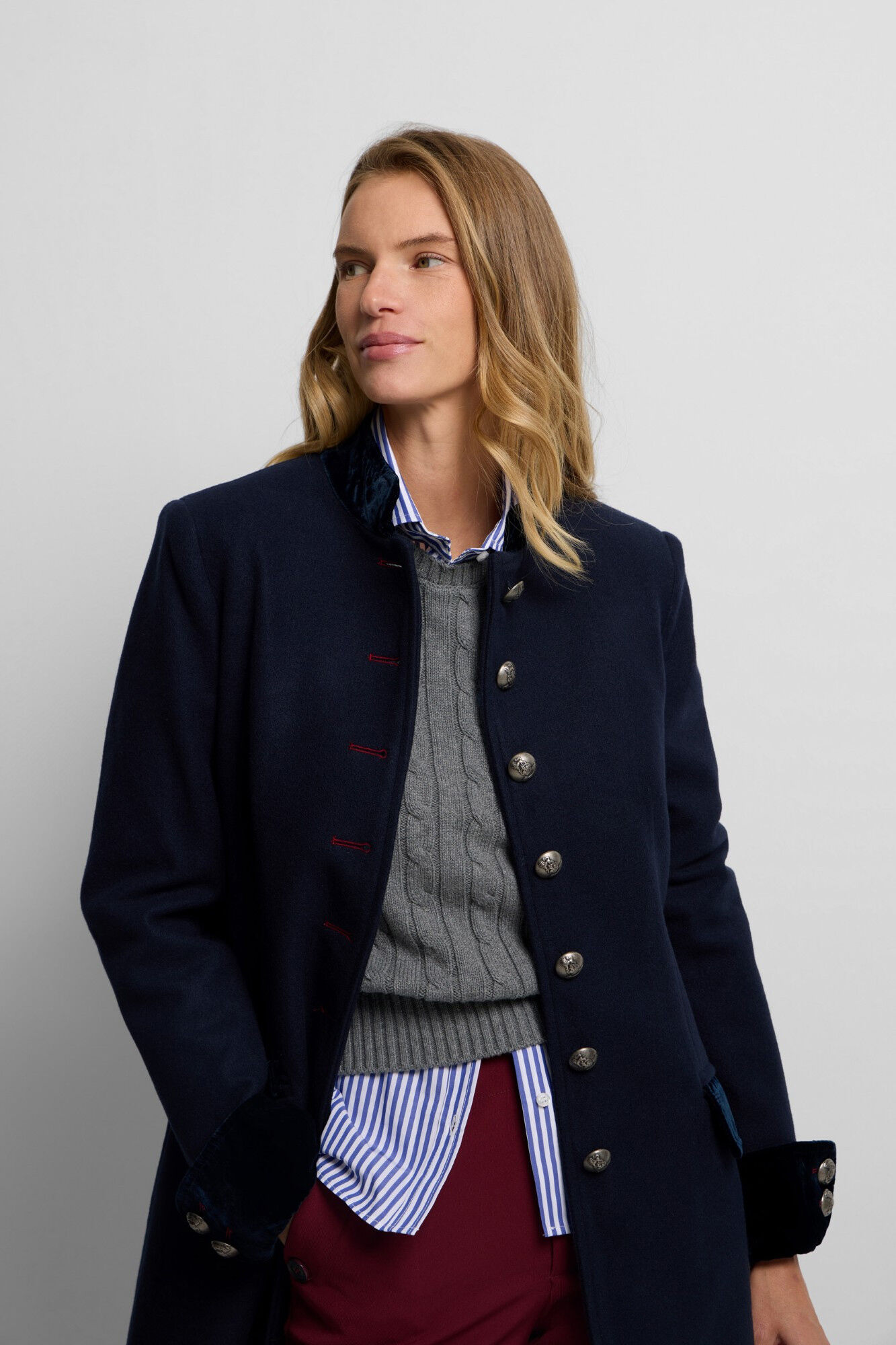 Silbon Sobretudo longo de marinheiro Azul