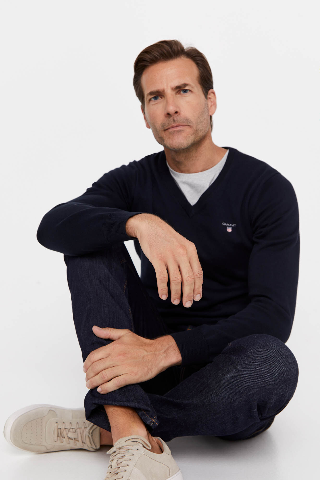 Gant Salta com pesco&ccedil;o em V Azul