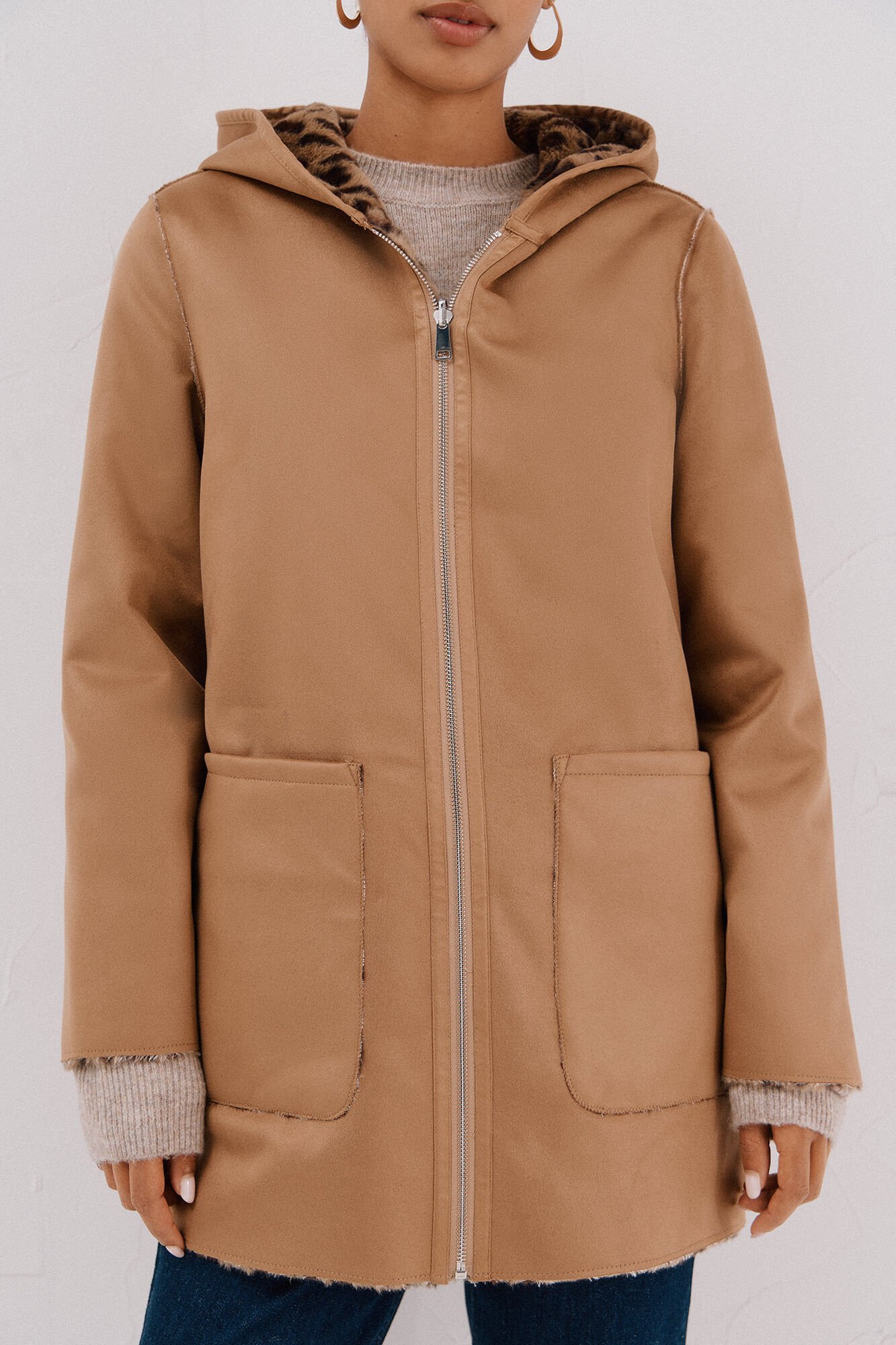 Cortefiel reversible double-sided effect coat Beige