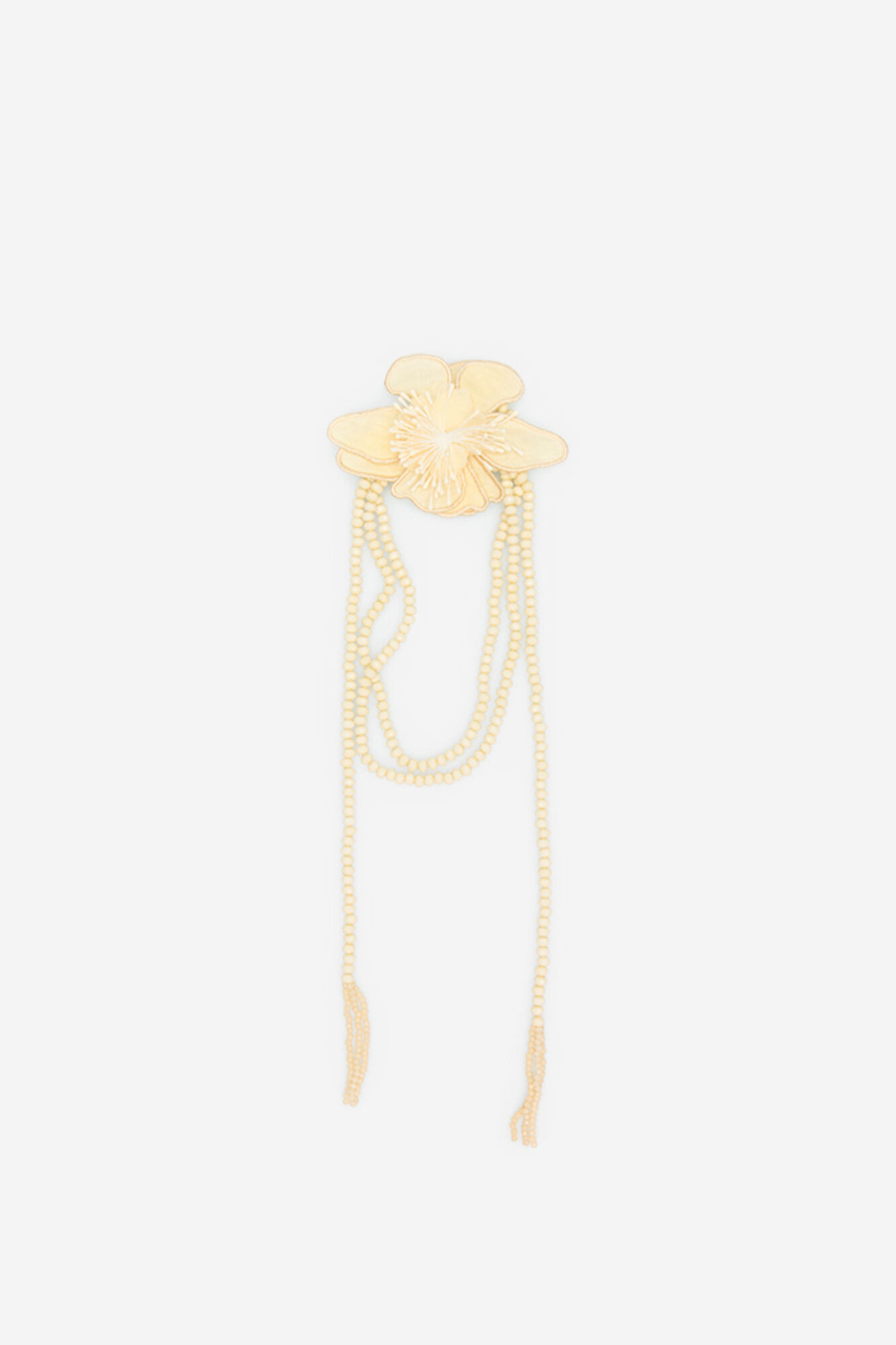 Cortefiel Beaded choker with flower Yellow