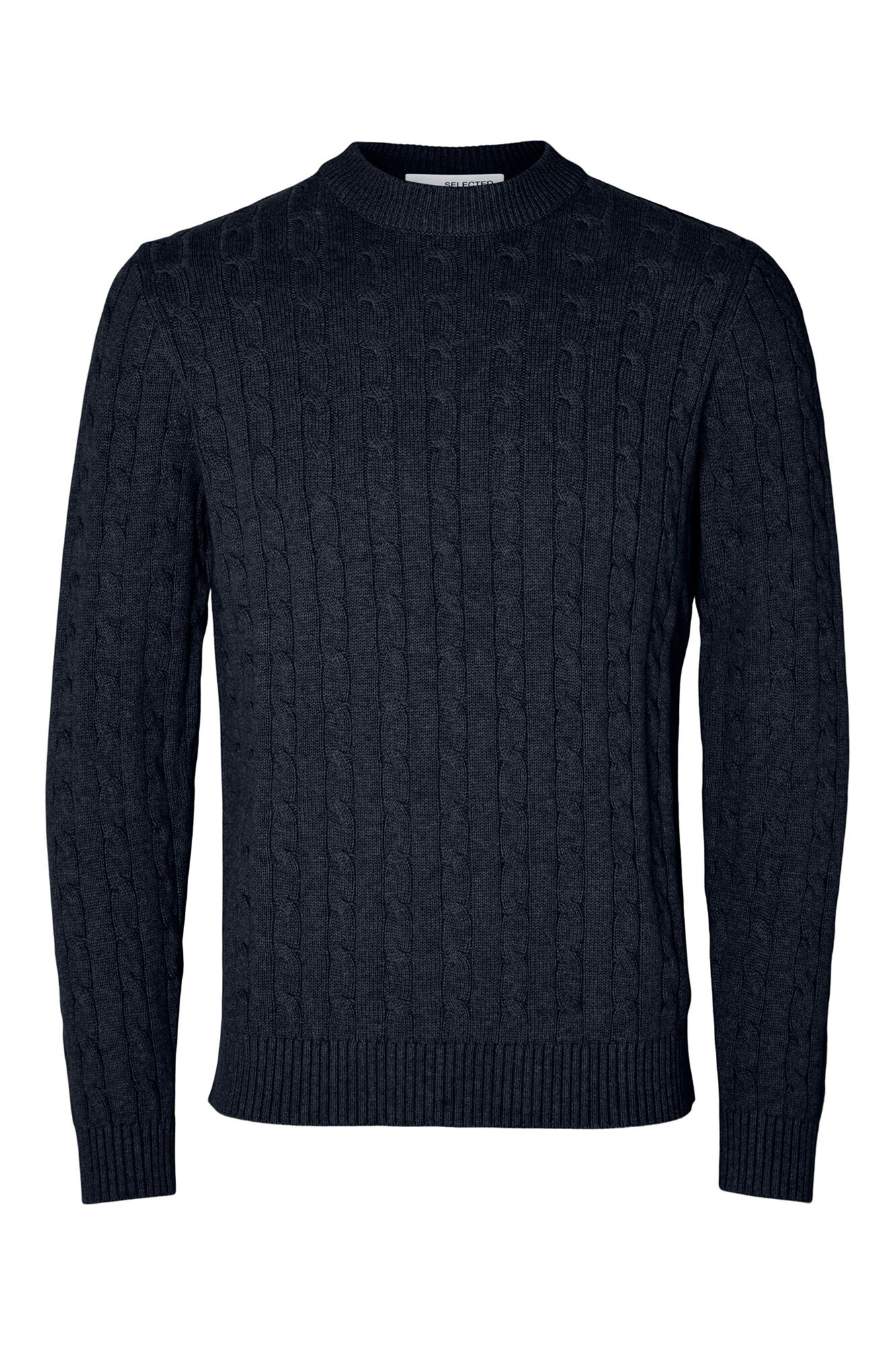 Selected Camisola estruturada 100% algod&atilde;o org&acirc;nico  Azul