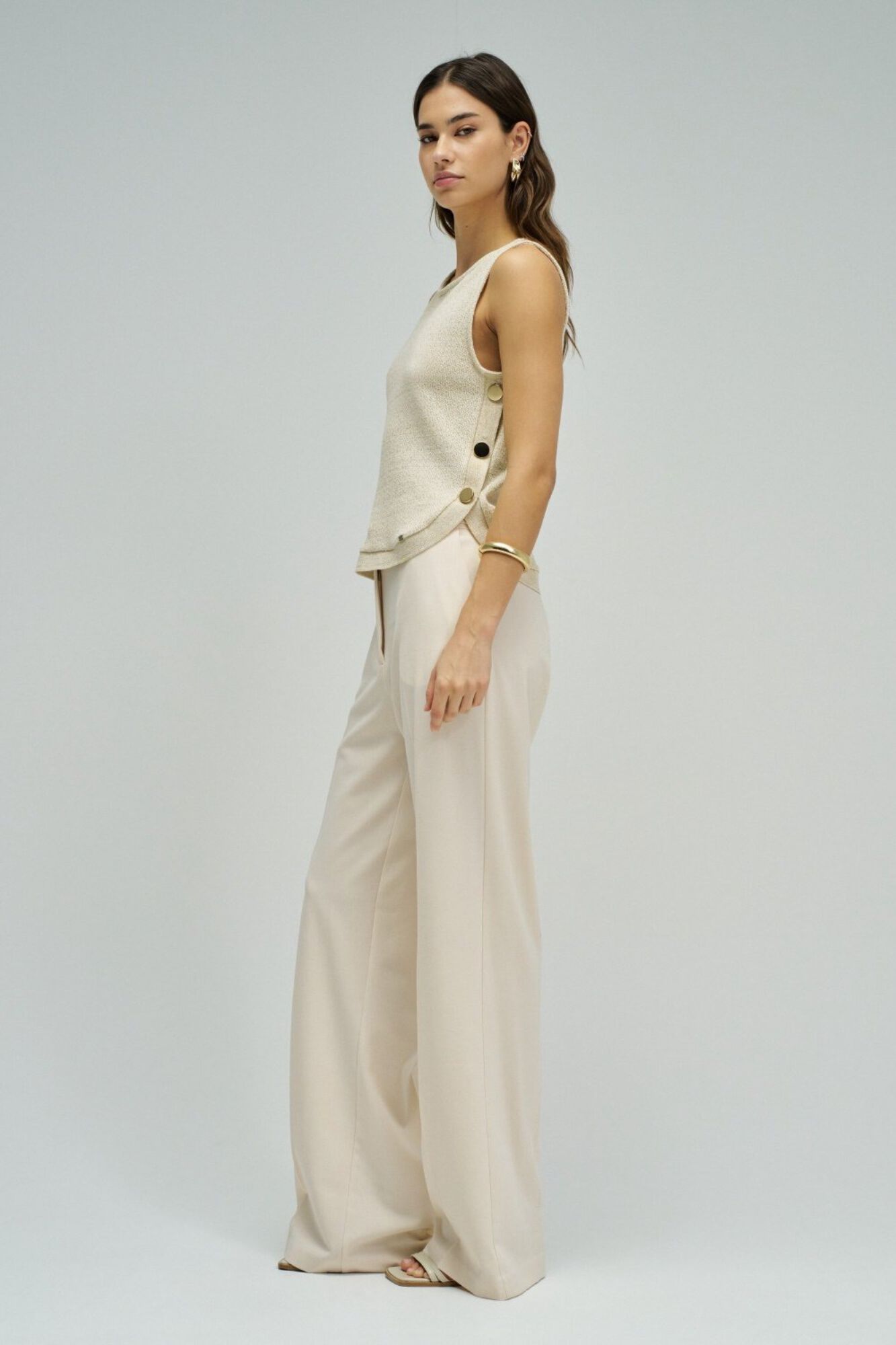 Salsa Jeans Top de malha com l&uacute;rex Tostado