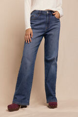 Slowlove Jeans with hem slit  Blue