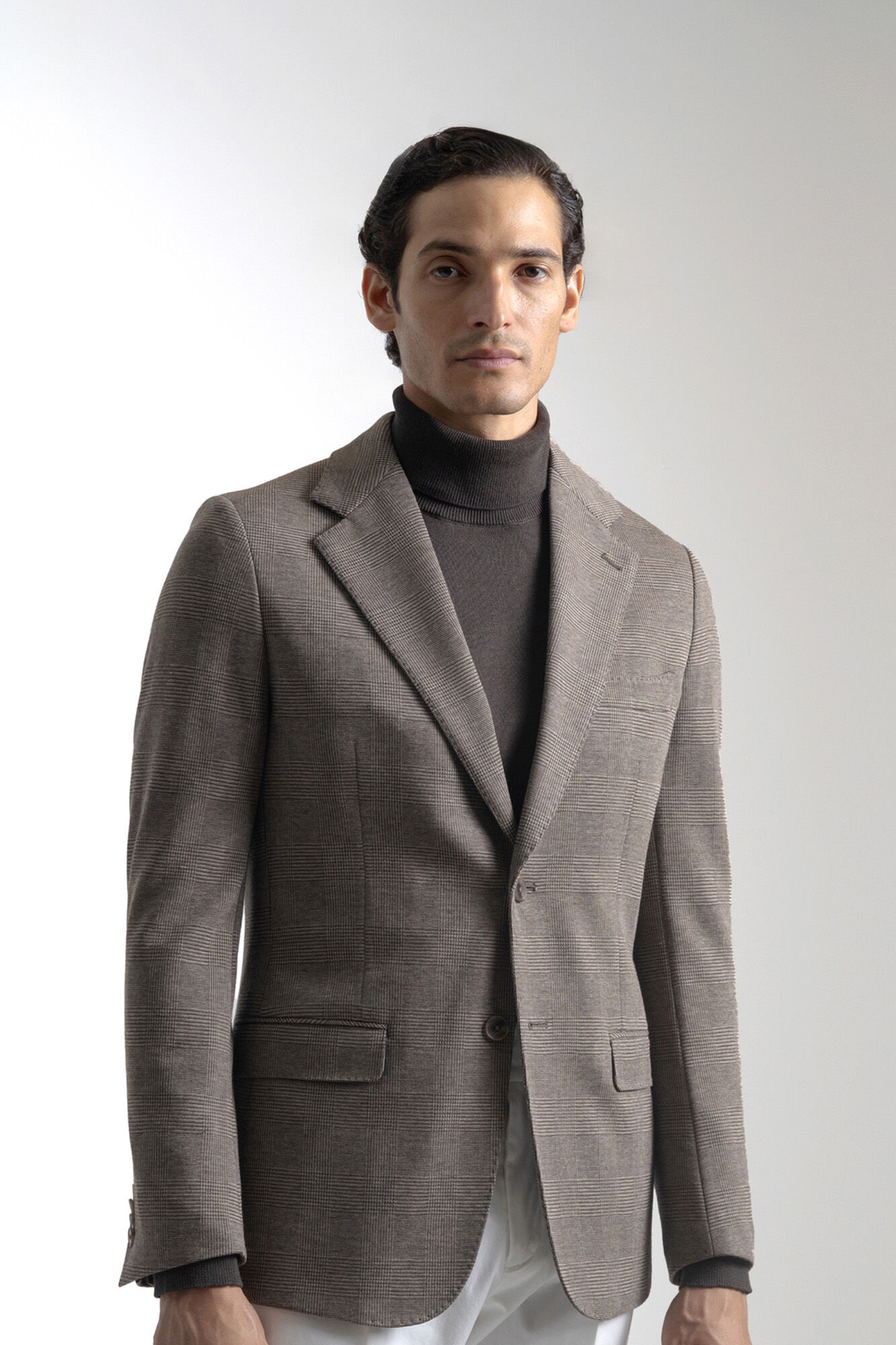 PuroEGO Blazer xadrez gal&ecirc;s slim fit Cinzento