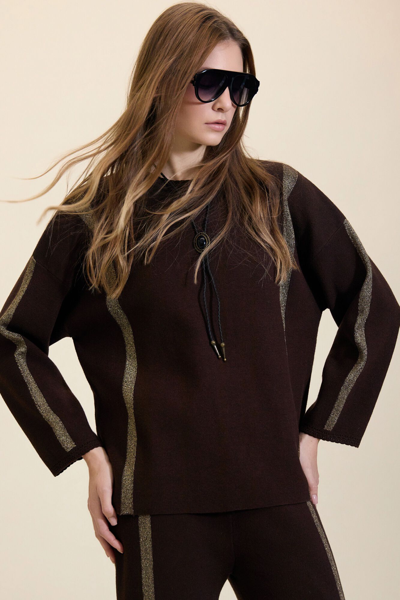 Meisie Jersey con rayas de lurex