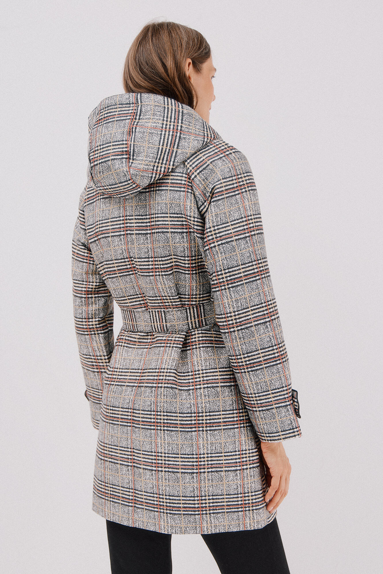 Cortefiel Satin trench coat with detachable hood Multicolour