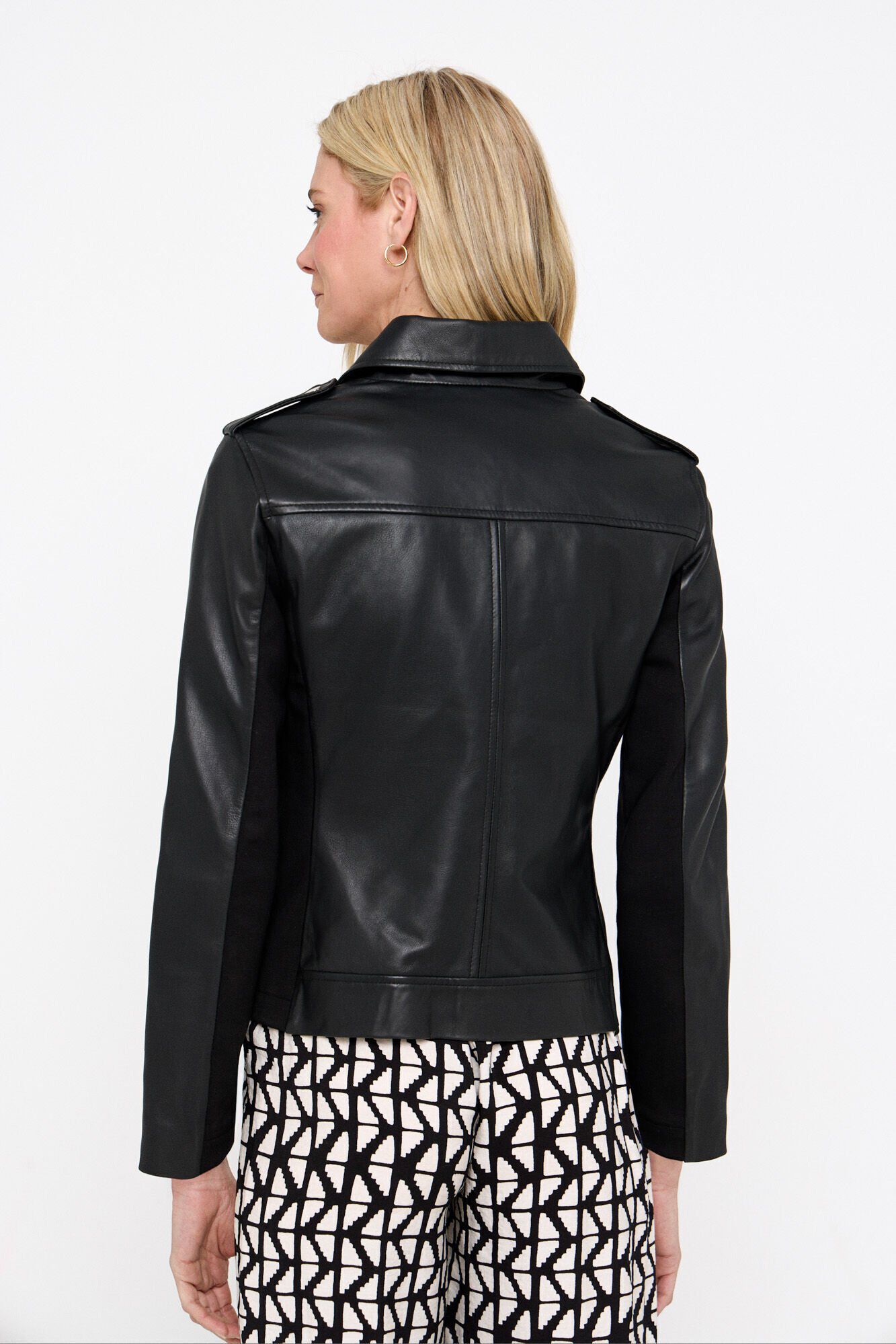 Cortefiel Cazadora de piel confort Negro