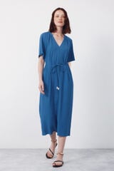 Cortefiel Structured belt dress Blue