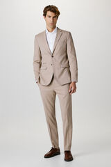 Selected Calças de fato Slim Fit com lã Castanho