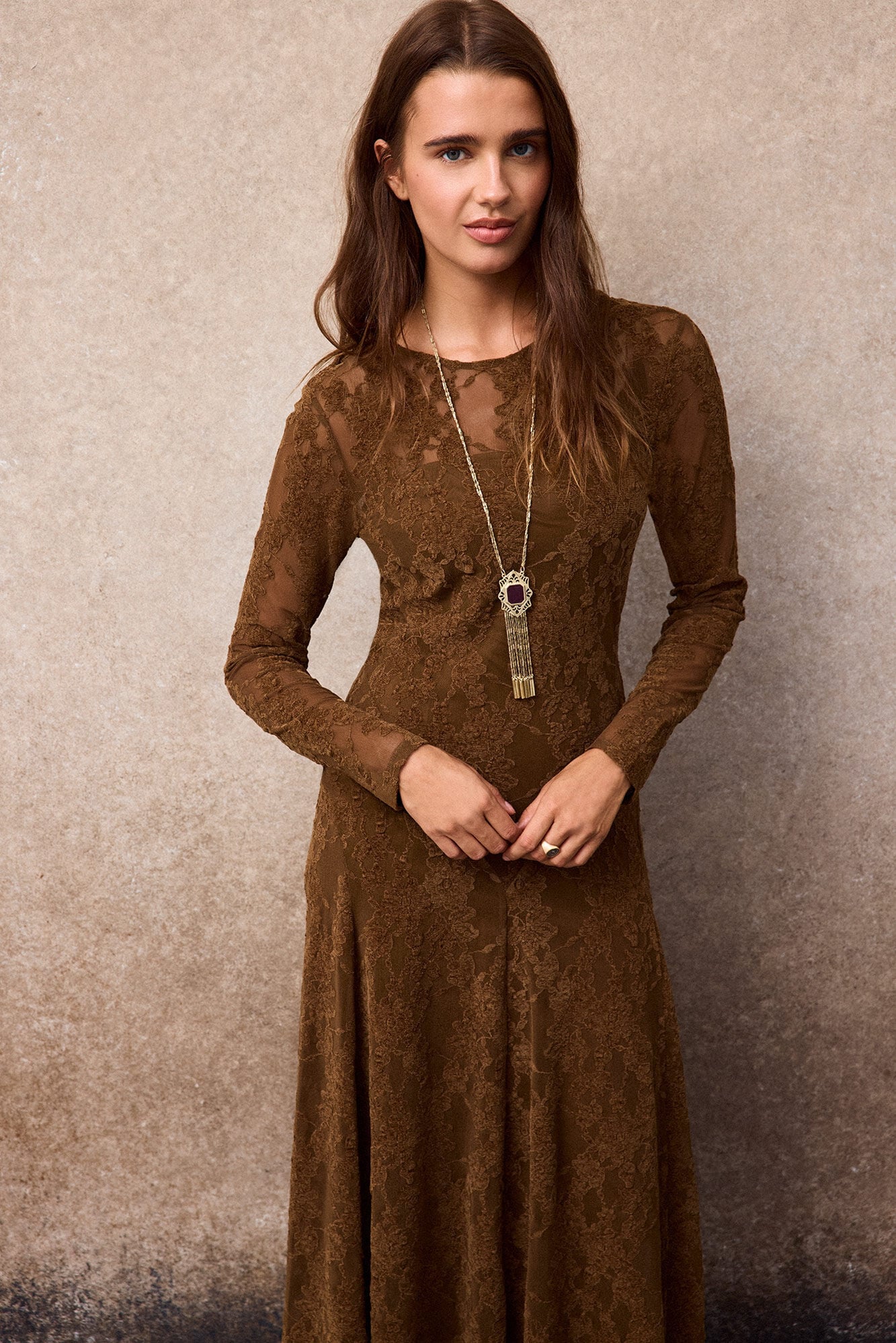 Slowlove Lace flared dress