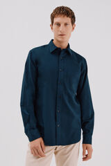 Cortefiel Tencel trench coat shirt Navy