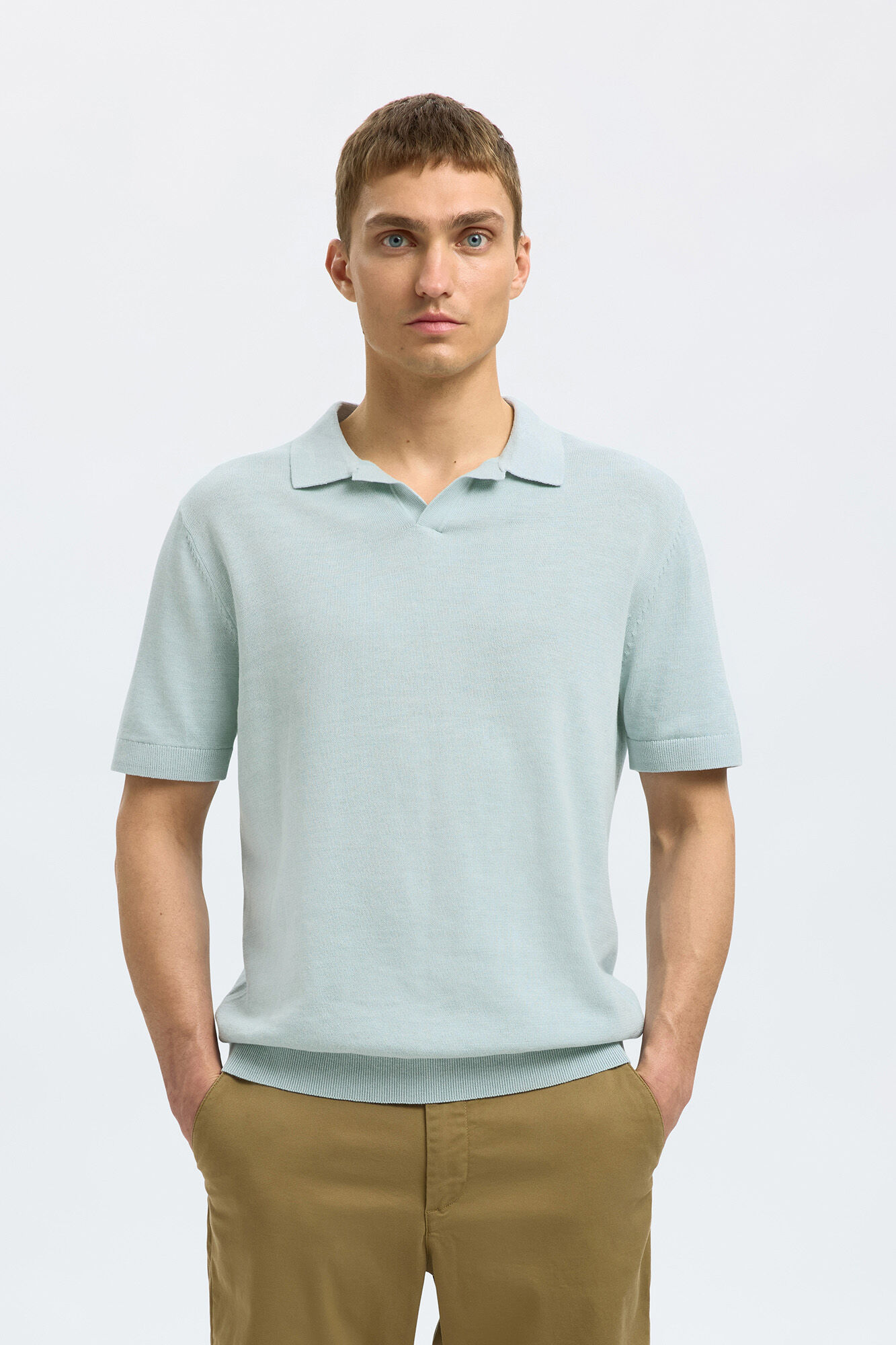 Selected Polo de lino de manga corta