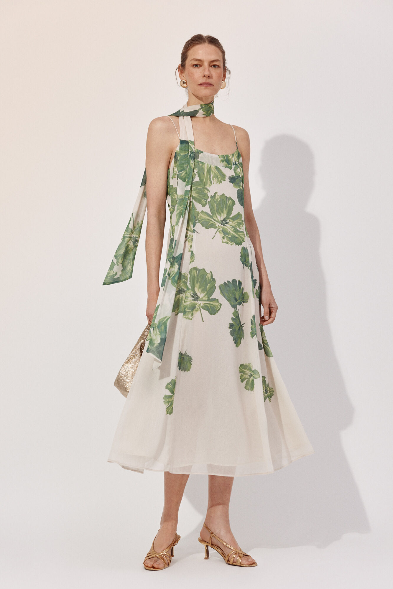 Cortefiel Vestido largo estampado posicional