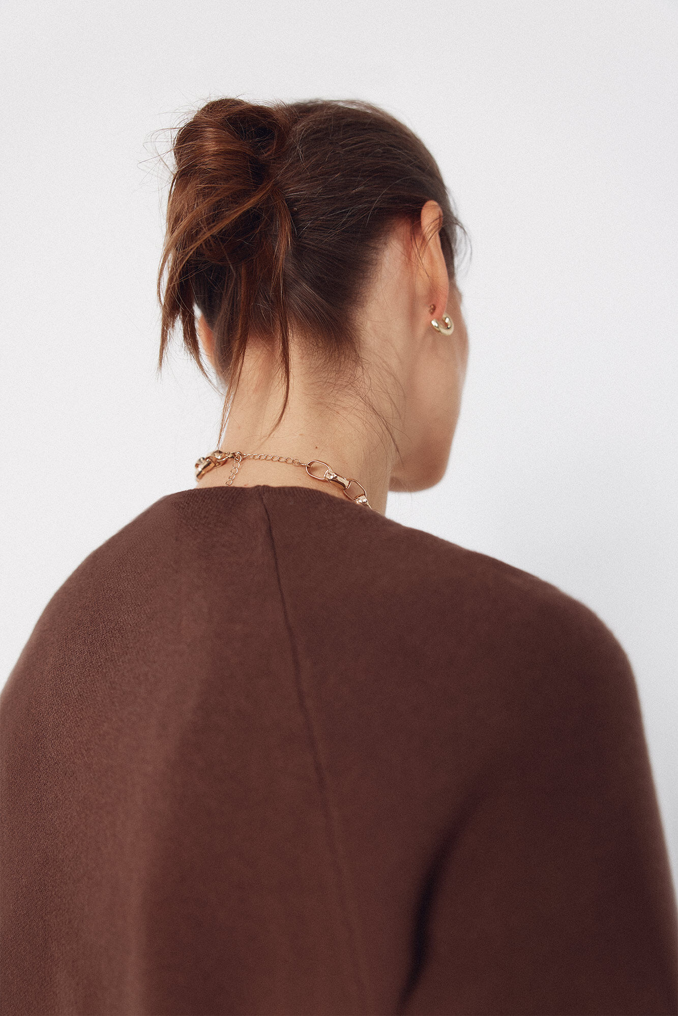 Cortefiel Long sleeve gold jacket Dark brown