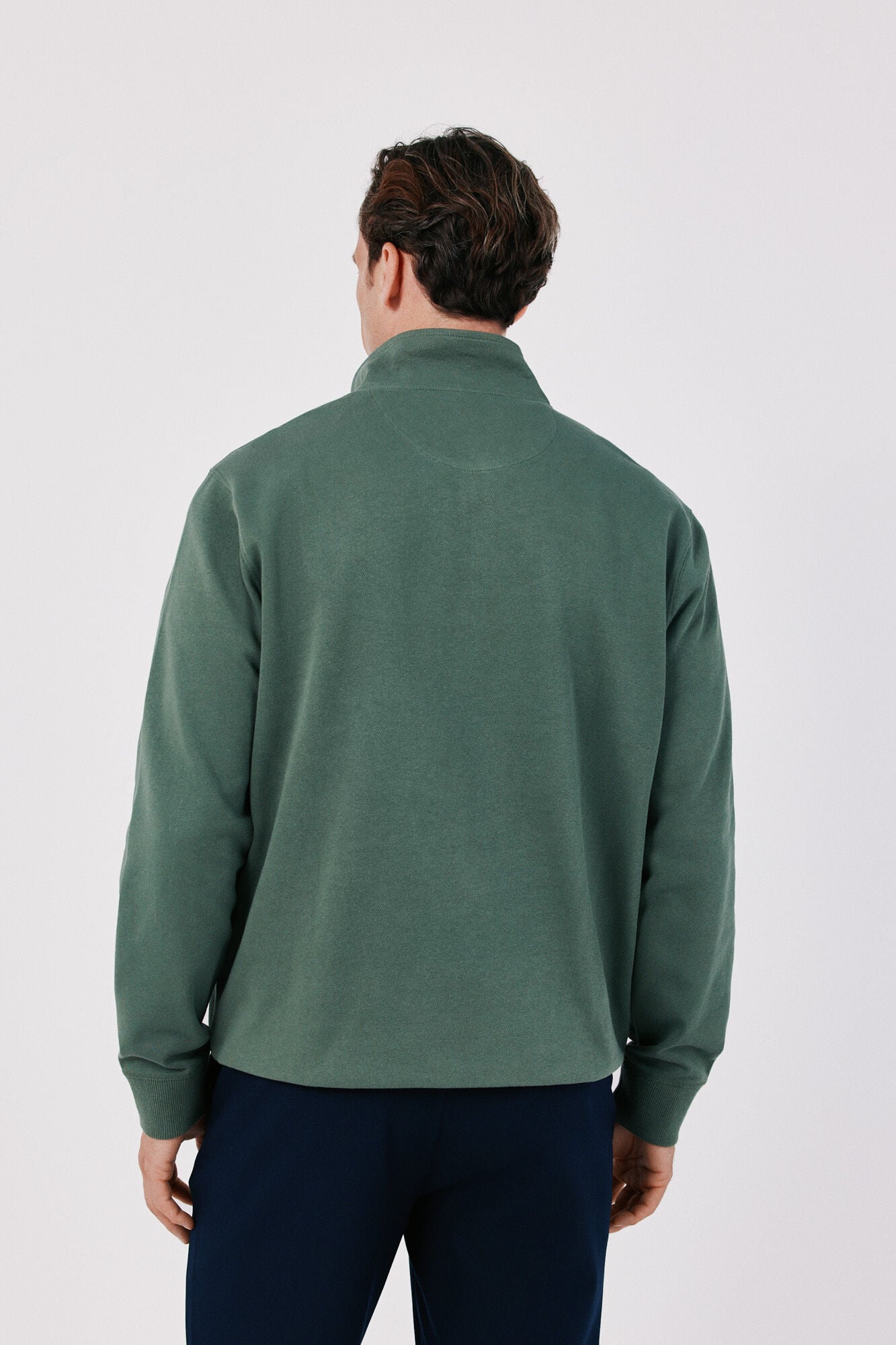 Cortefiel Zip neck sweatshirt Kaki