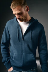 OOTO Cardigan com capuz e fecho-&eacute;clair Azul