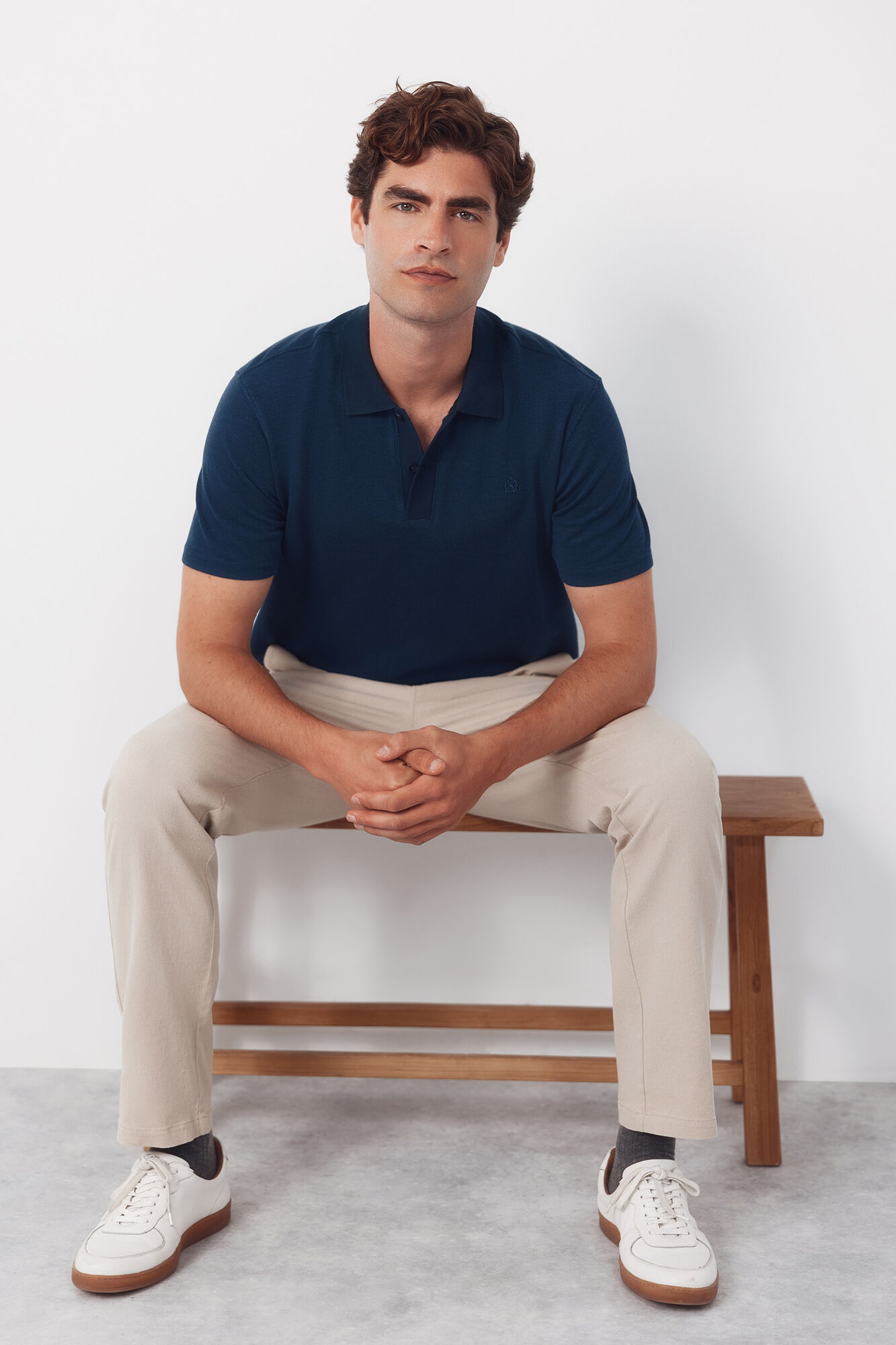 Cortefiel Textured polo shirt