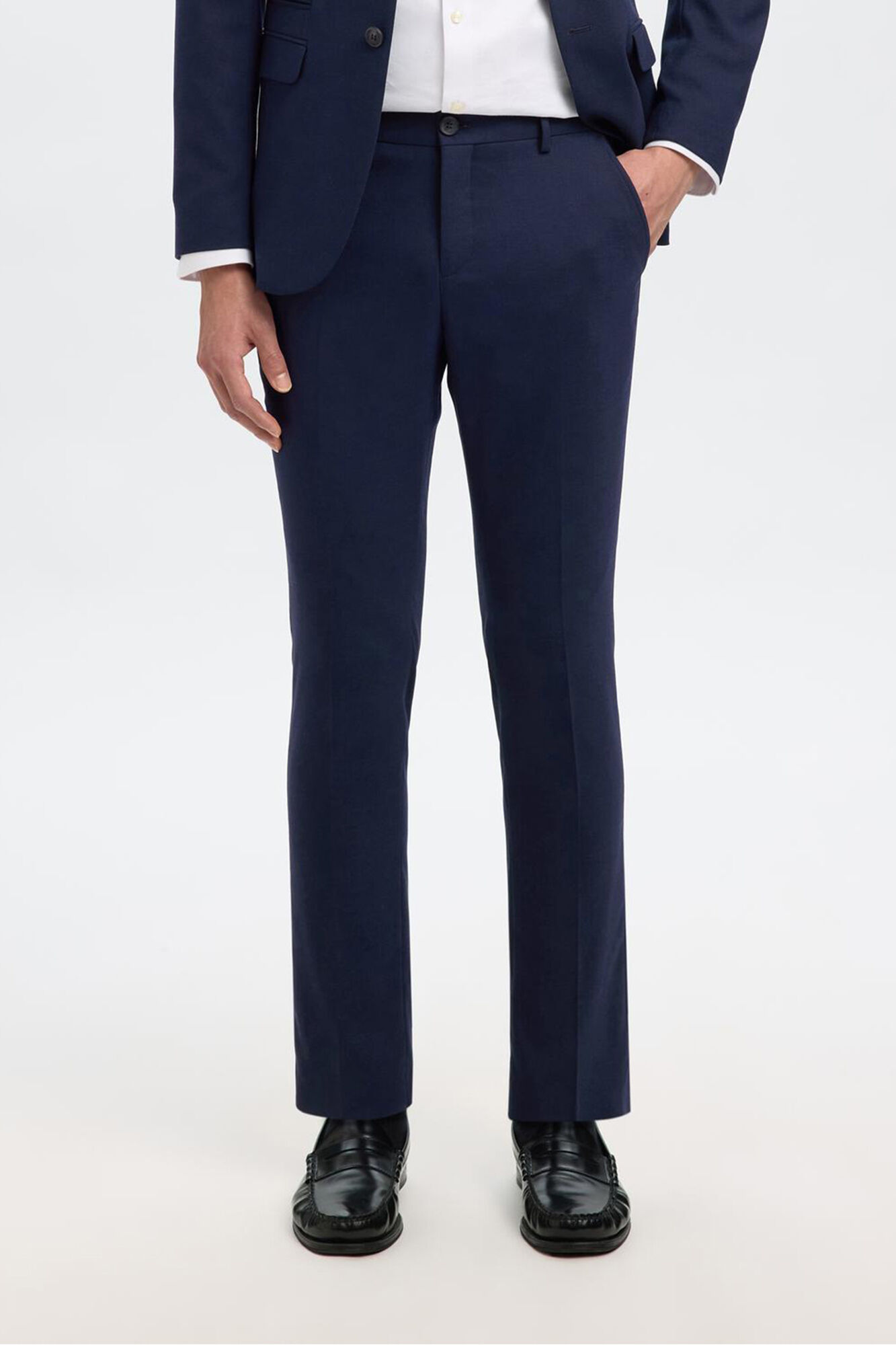 Selected Terno slim fit de duas pe&ccedil;as em l&atilde; fria Azul