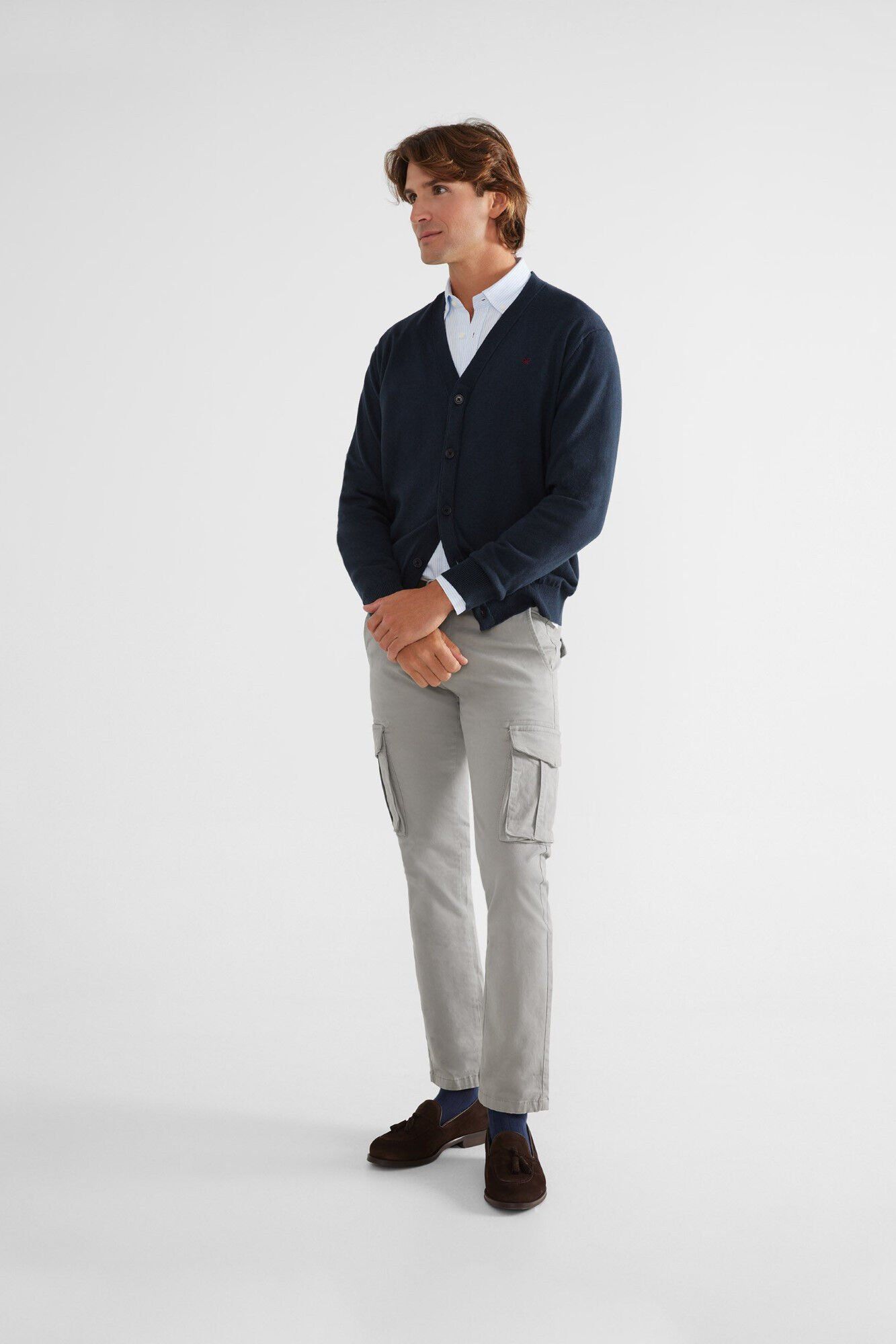 Silbon C&aacute;rdigan cl&aacute;sico liso Azul marino