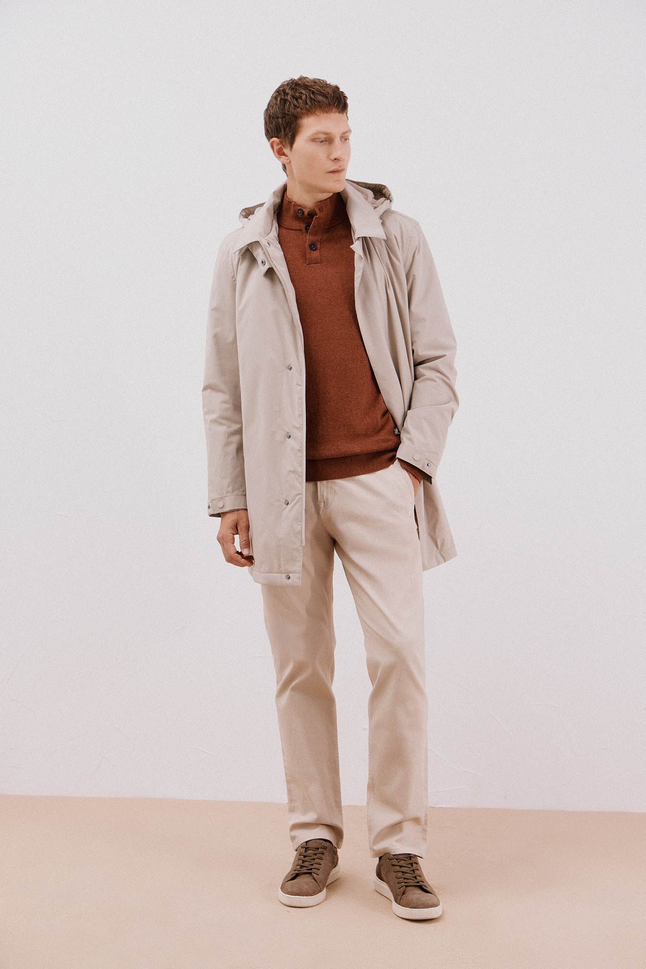 Cortefiel Technical trench coat Beige