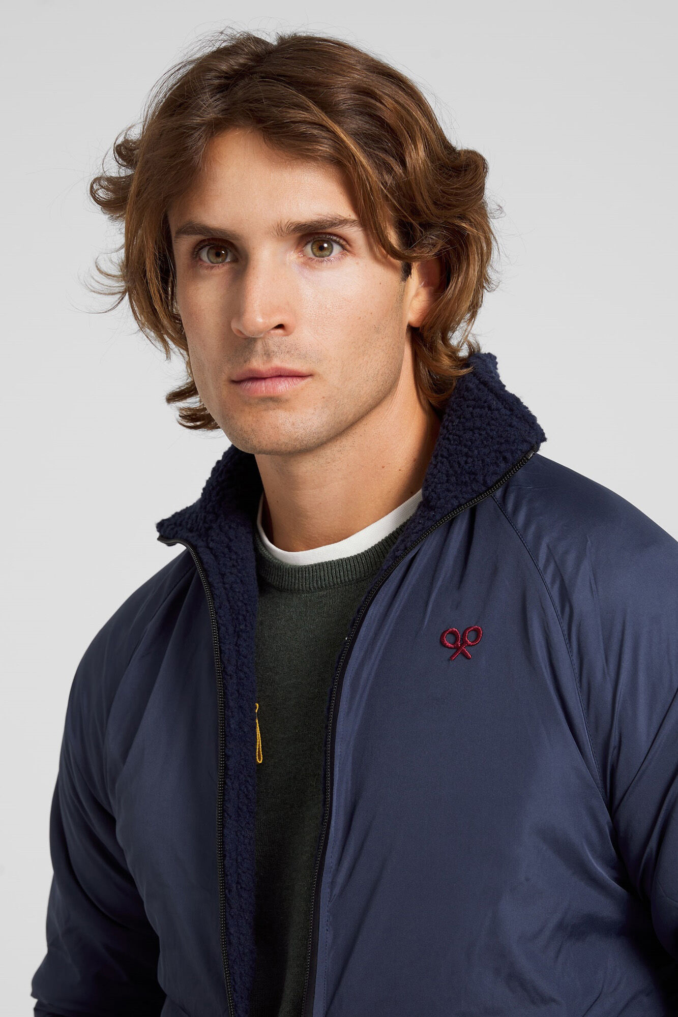 Silbon Casaco polar revers&iacute;vel azul-esverdeado Azul