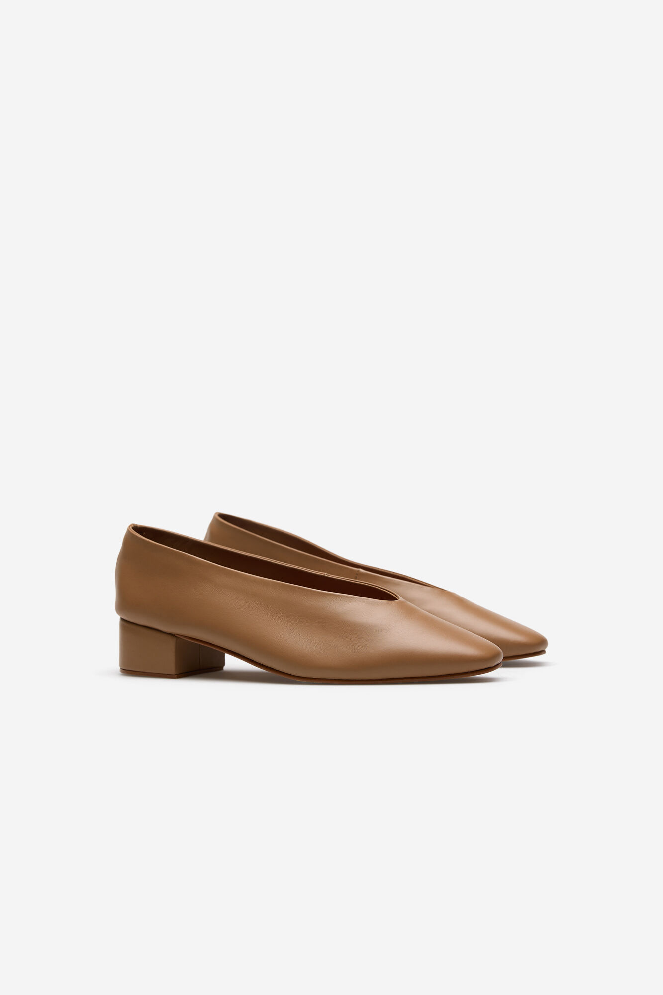 Cortefiel Leather ballerina flats Nude