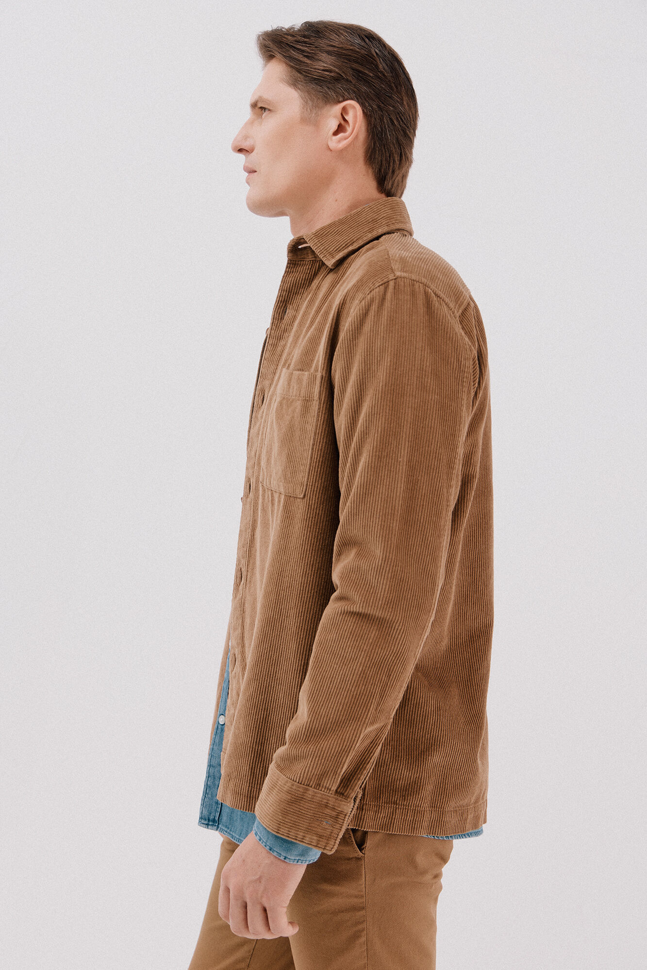 Cortefiel Sobrecamisa bombazina Castanho