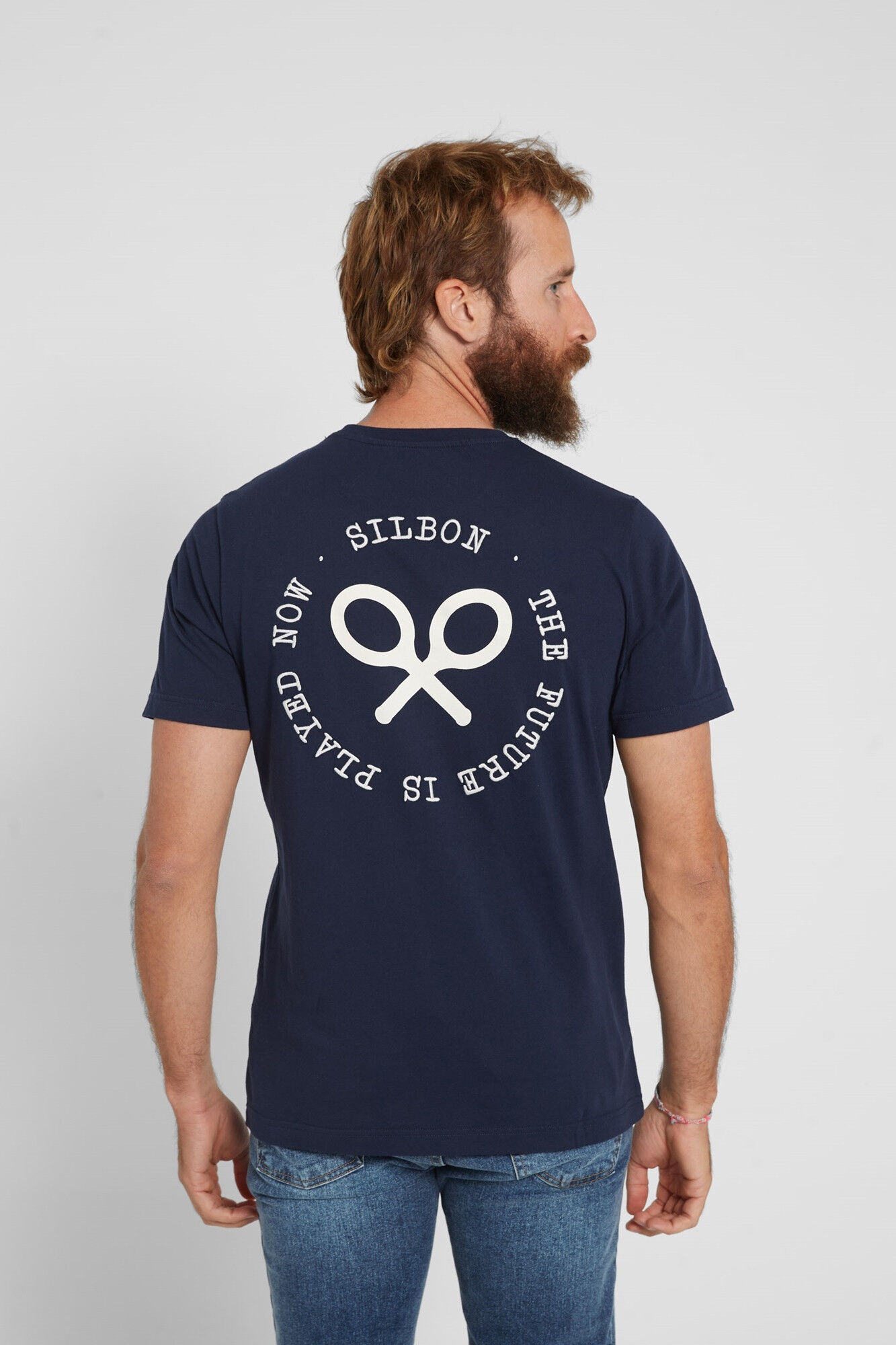 Silbon Navy blue Oxygen rackets T-shirt Navy