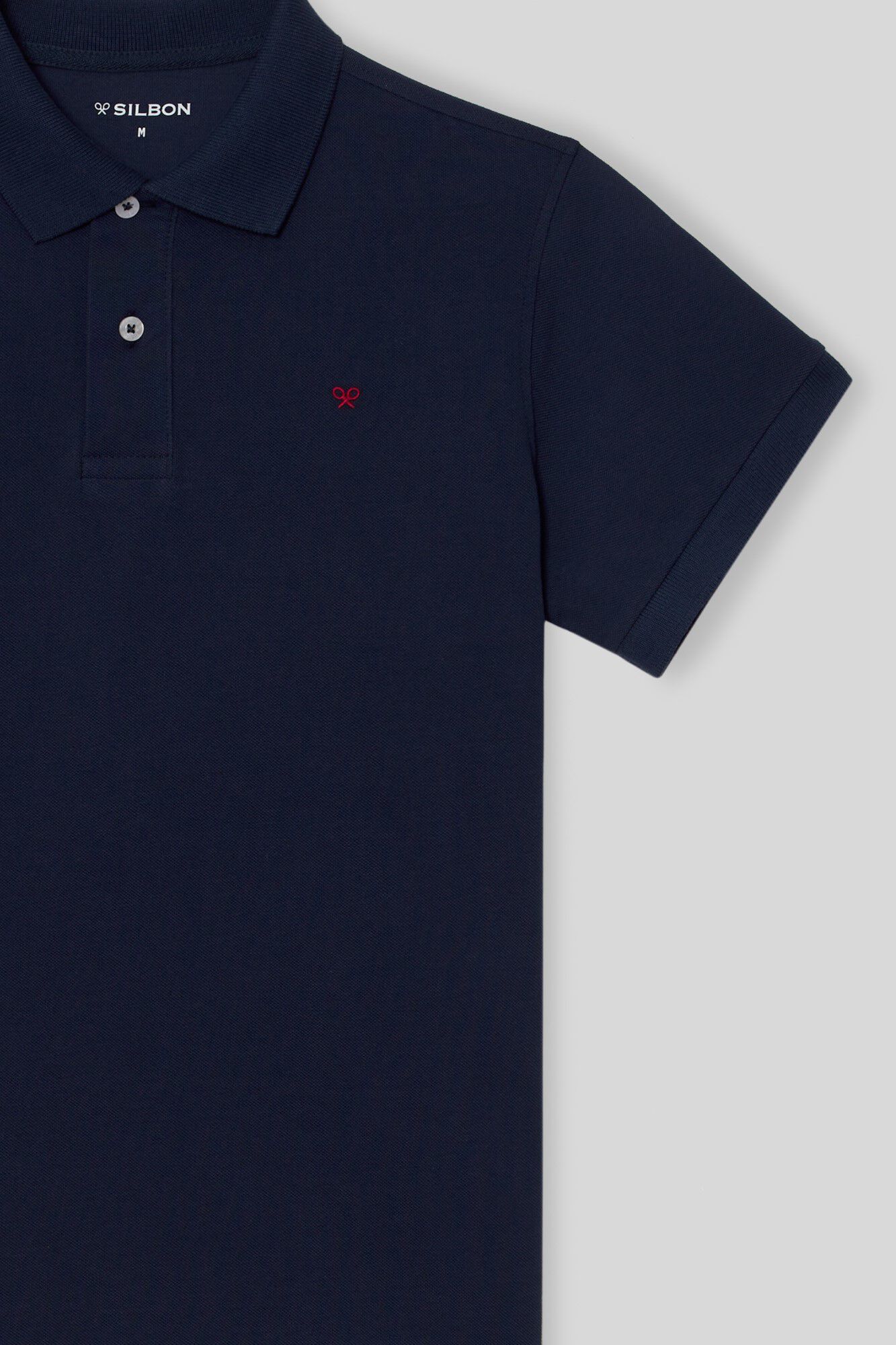 Silbon Navy blue trend polo shirt Navy